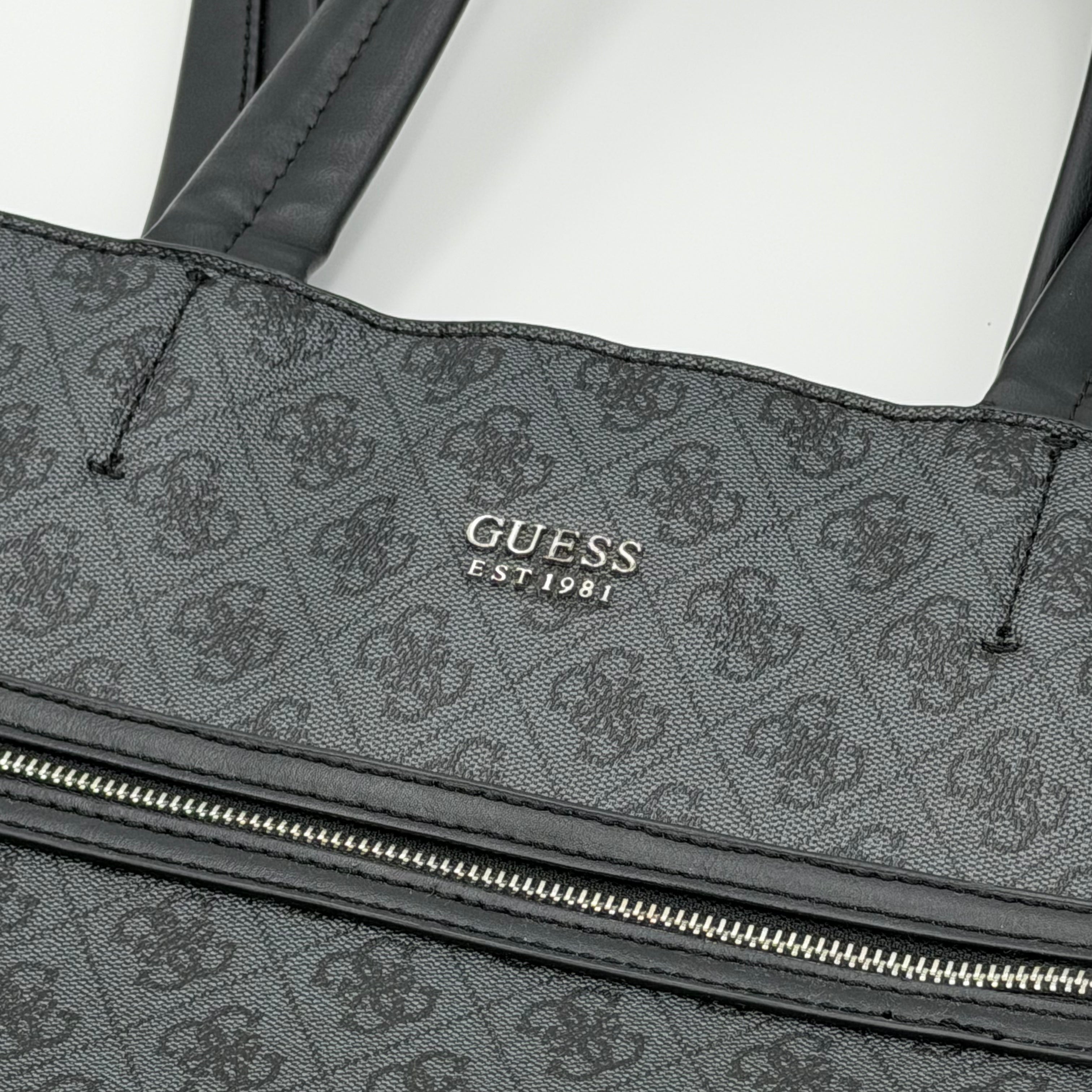 Guess Monogram Tote Bag Black