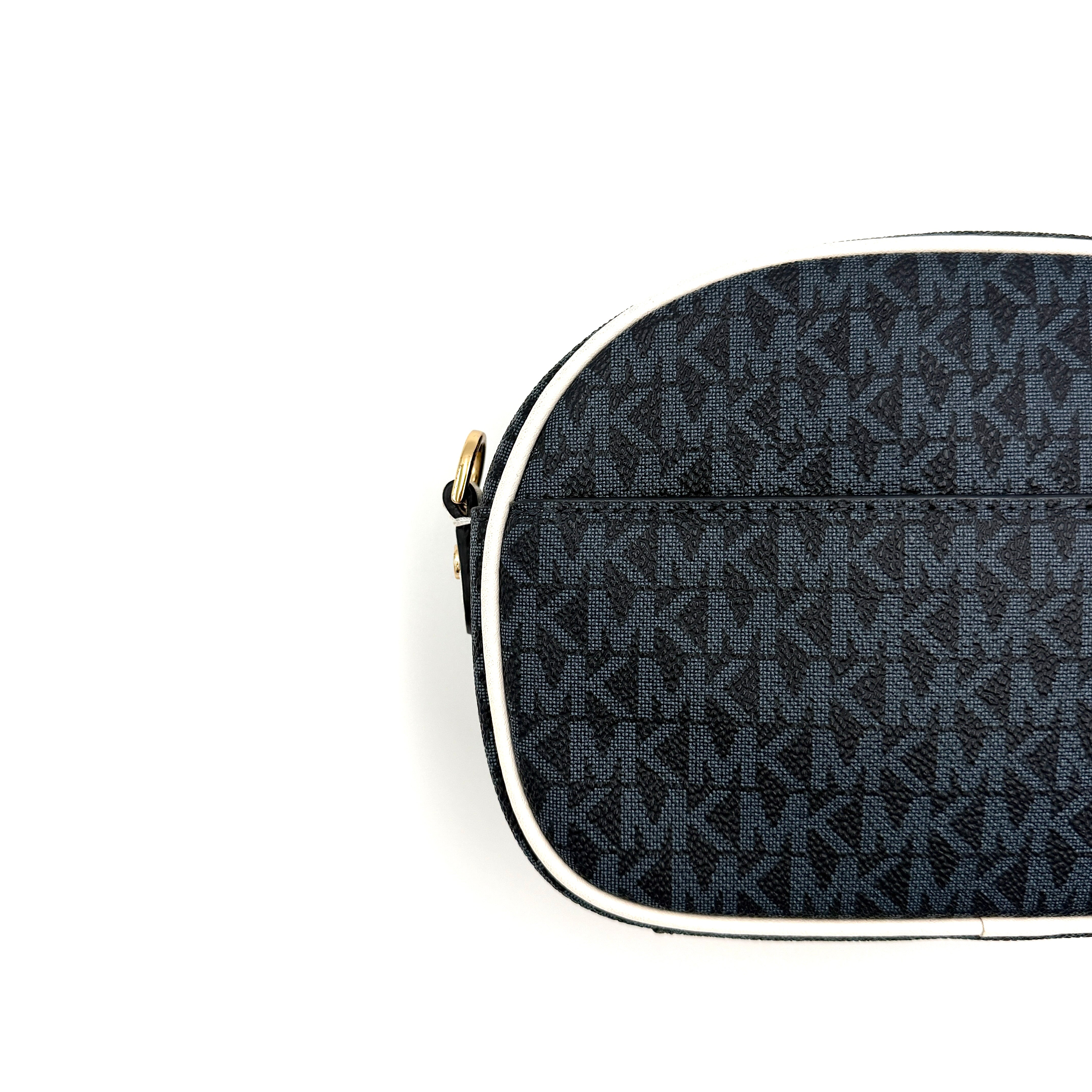 Michael Kors Jet Set Charm Oval Camera Crossbody Bag Navy Blue