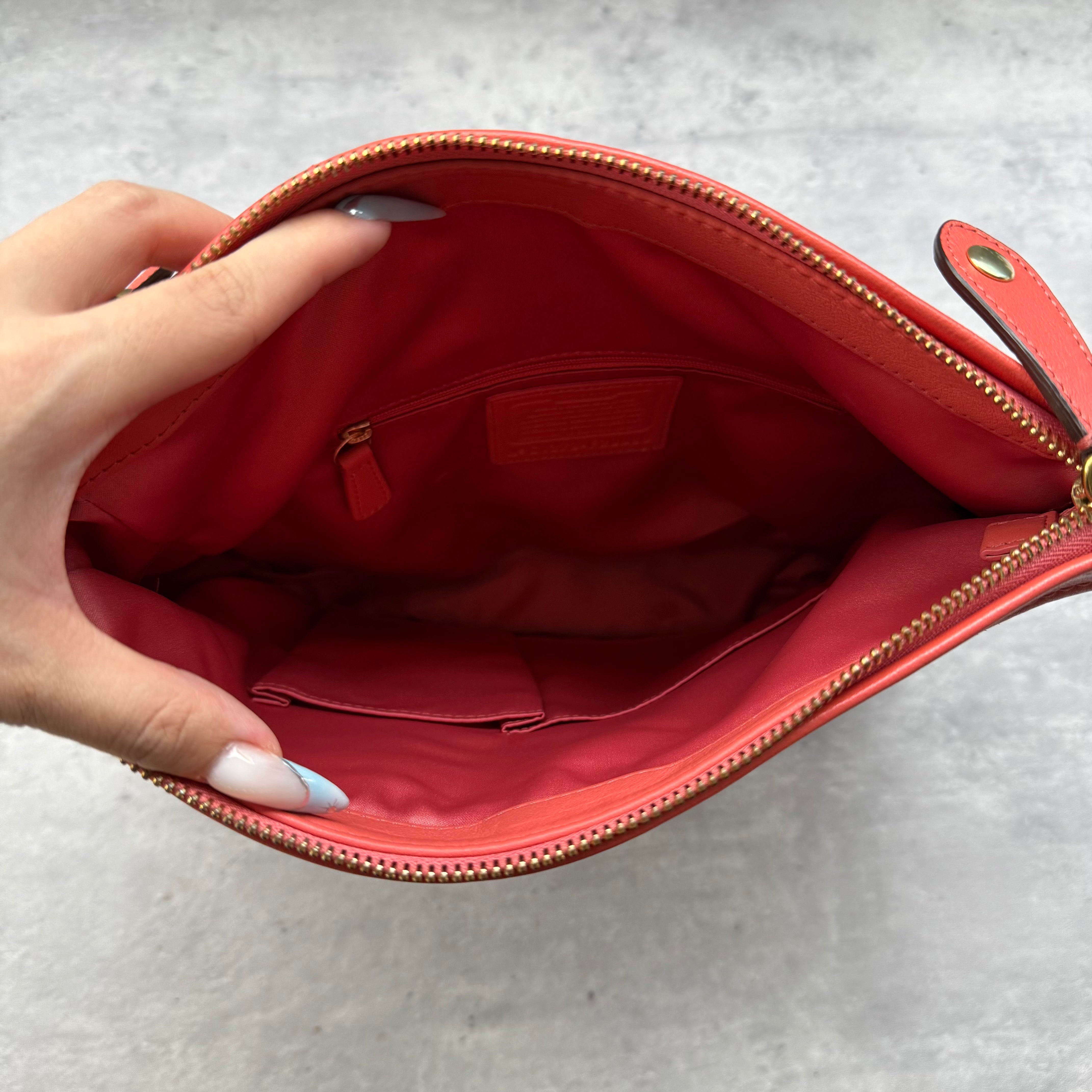 Coach Ashley Dotted Op Art Hippie Handbag Beige/Pink