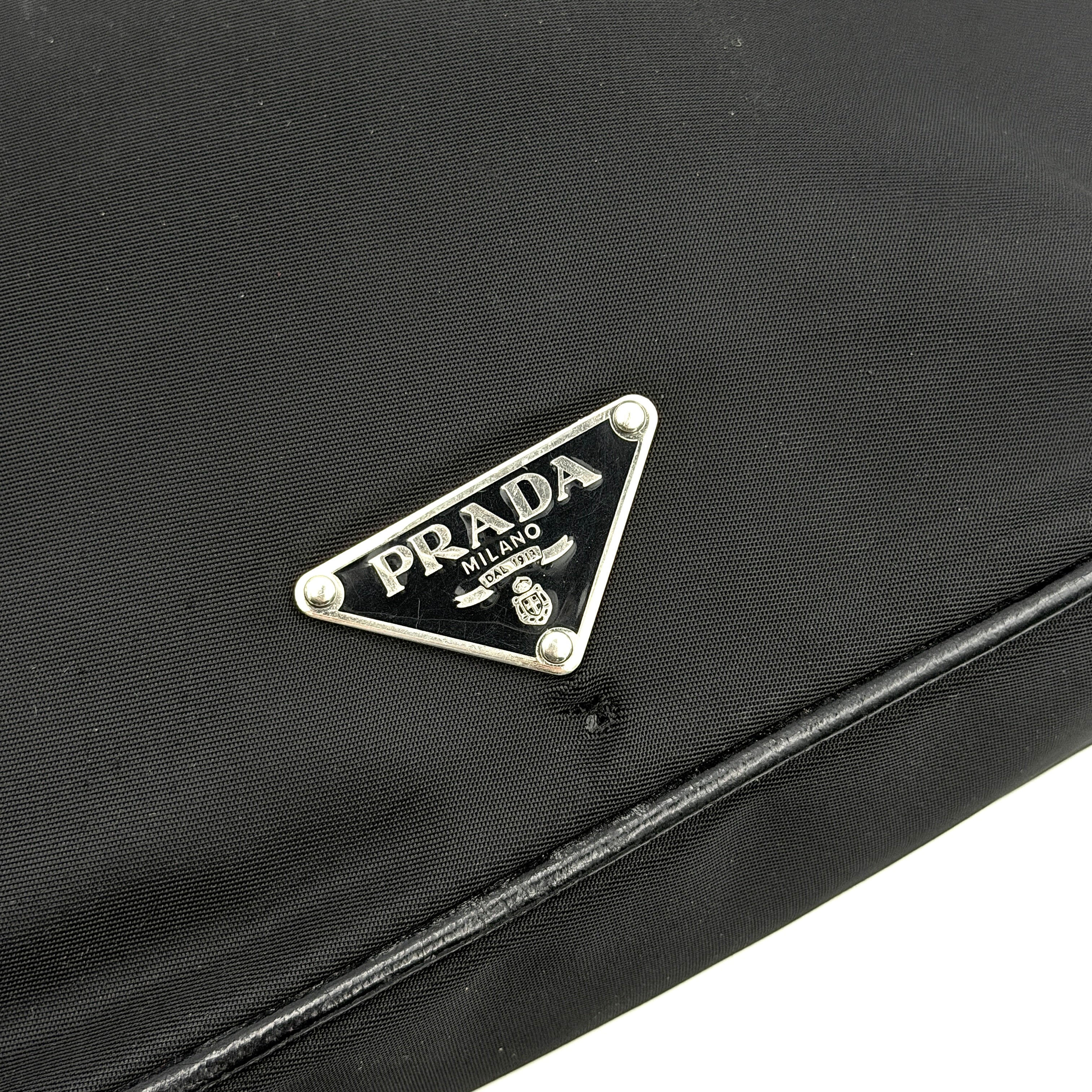 Prada Tessuto Nylon Nero Hobo Shoulder Bag Black