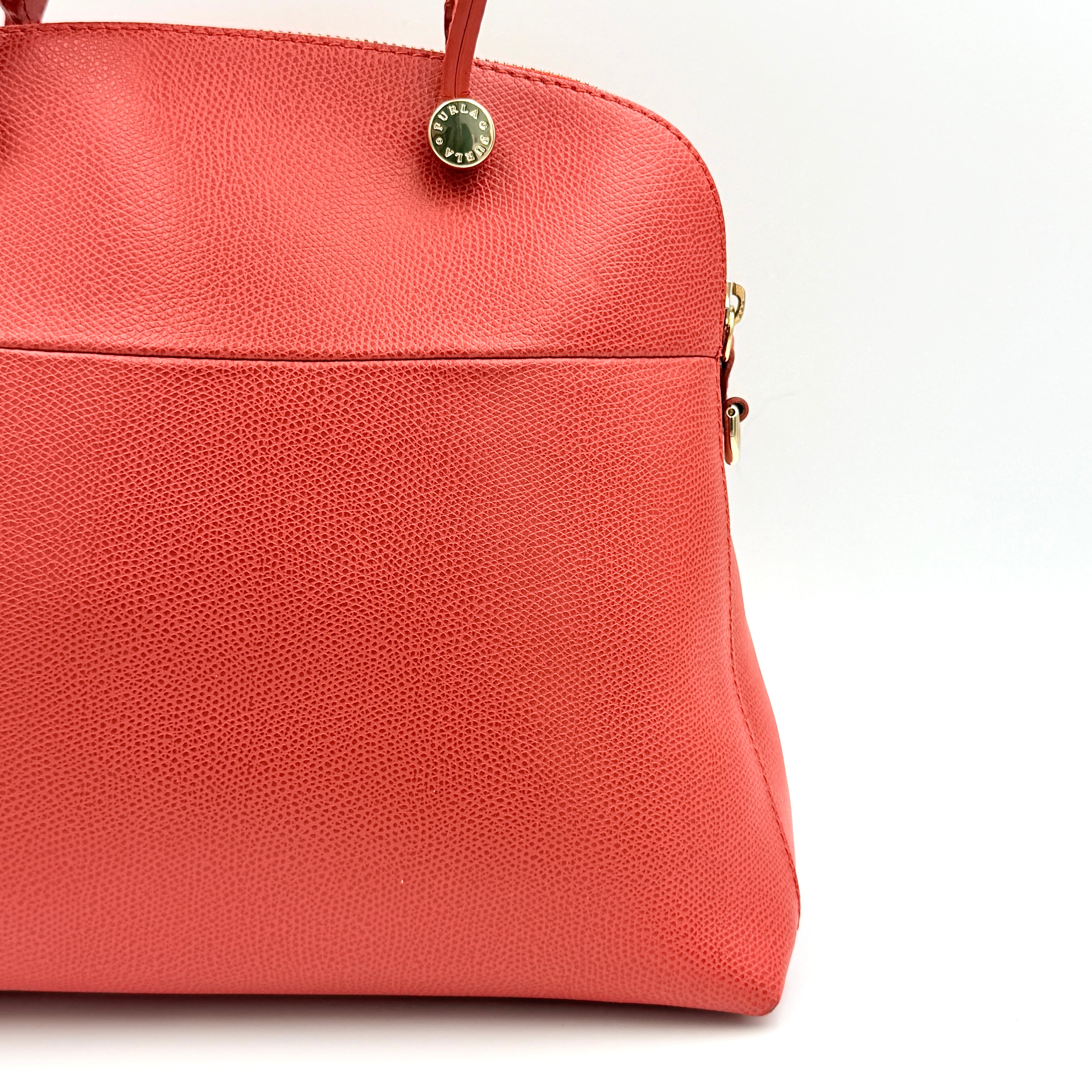 Furla 2Way Piper Dome Satchel Handbag Red