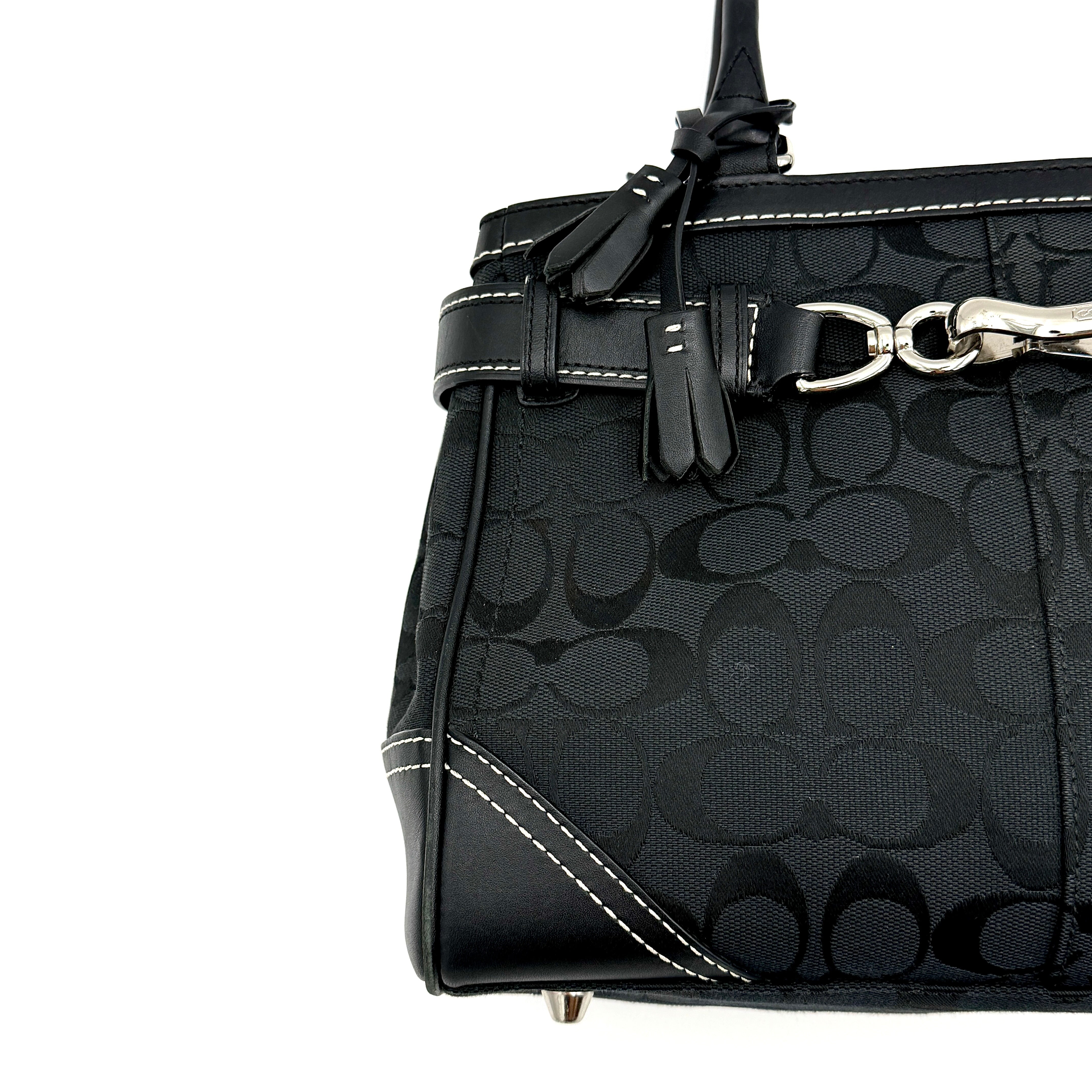 Coach Signature Hampton Carryall Shoulder Bag Black