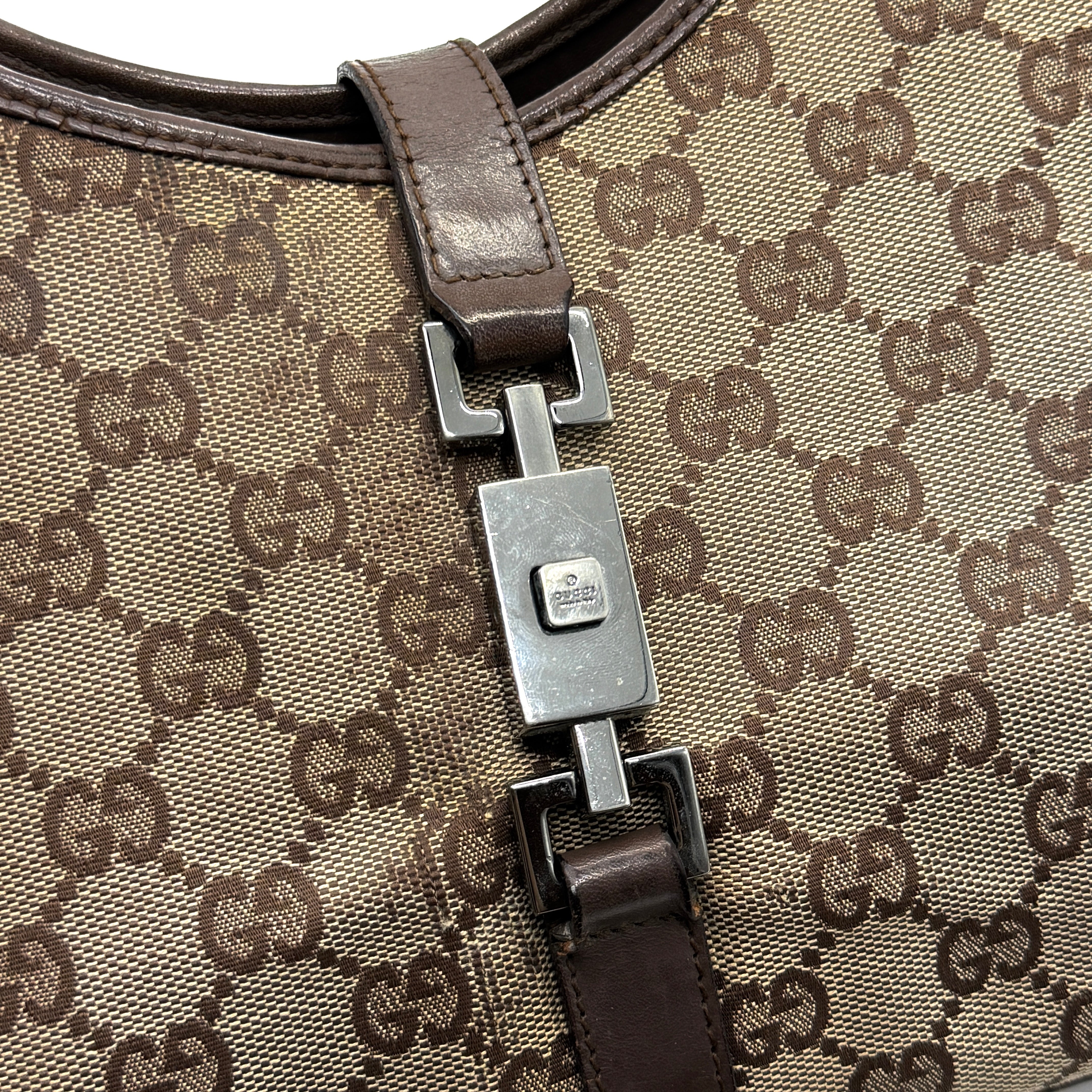 Gucci GG Monogram Jackie Shoulder Bag Beige/Brown