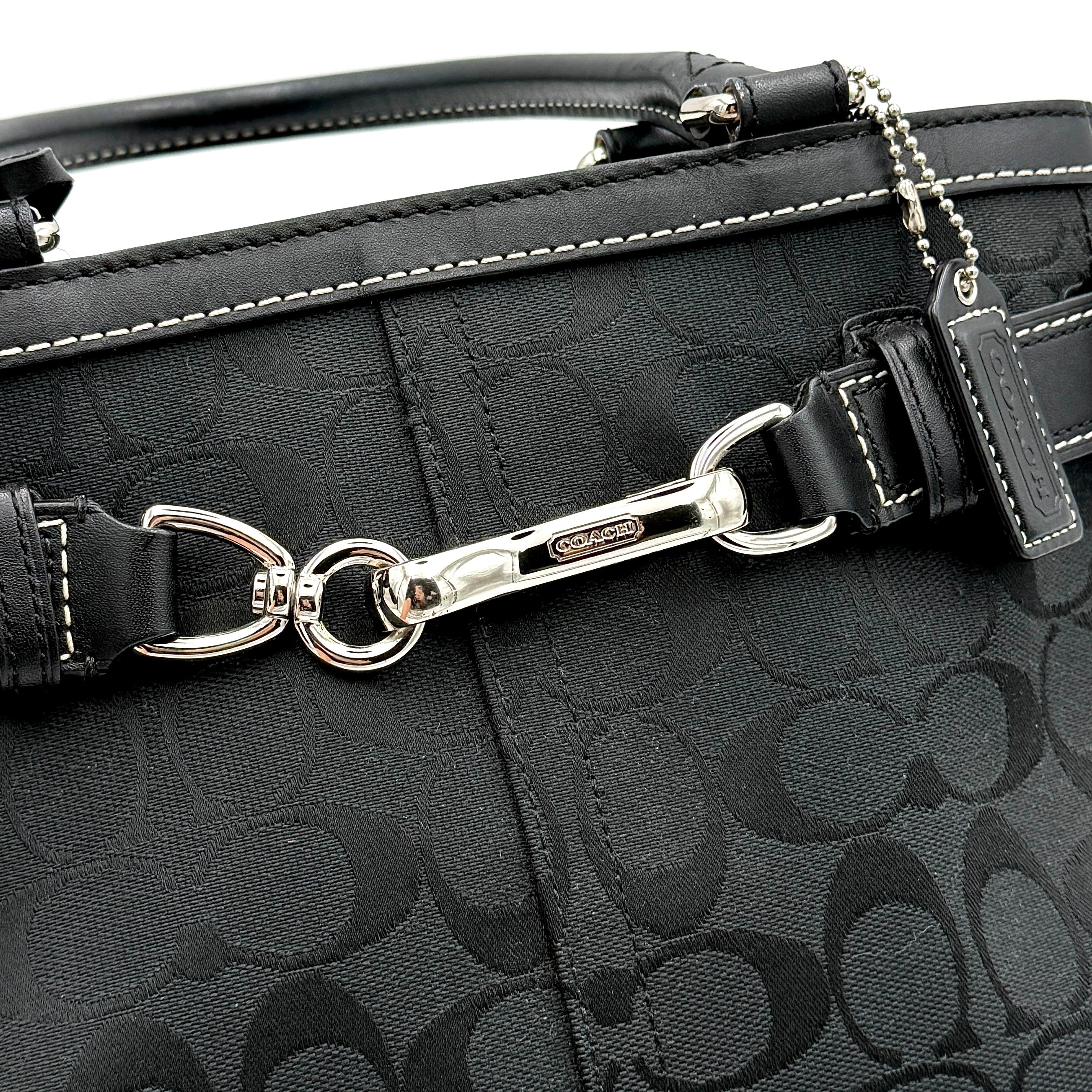 Coach Signature Hampton Carryall Shoulder Bag Black