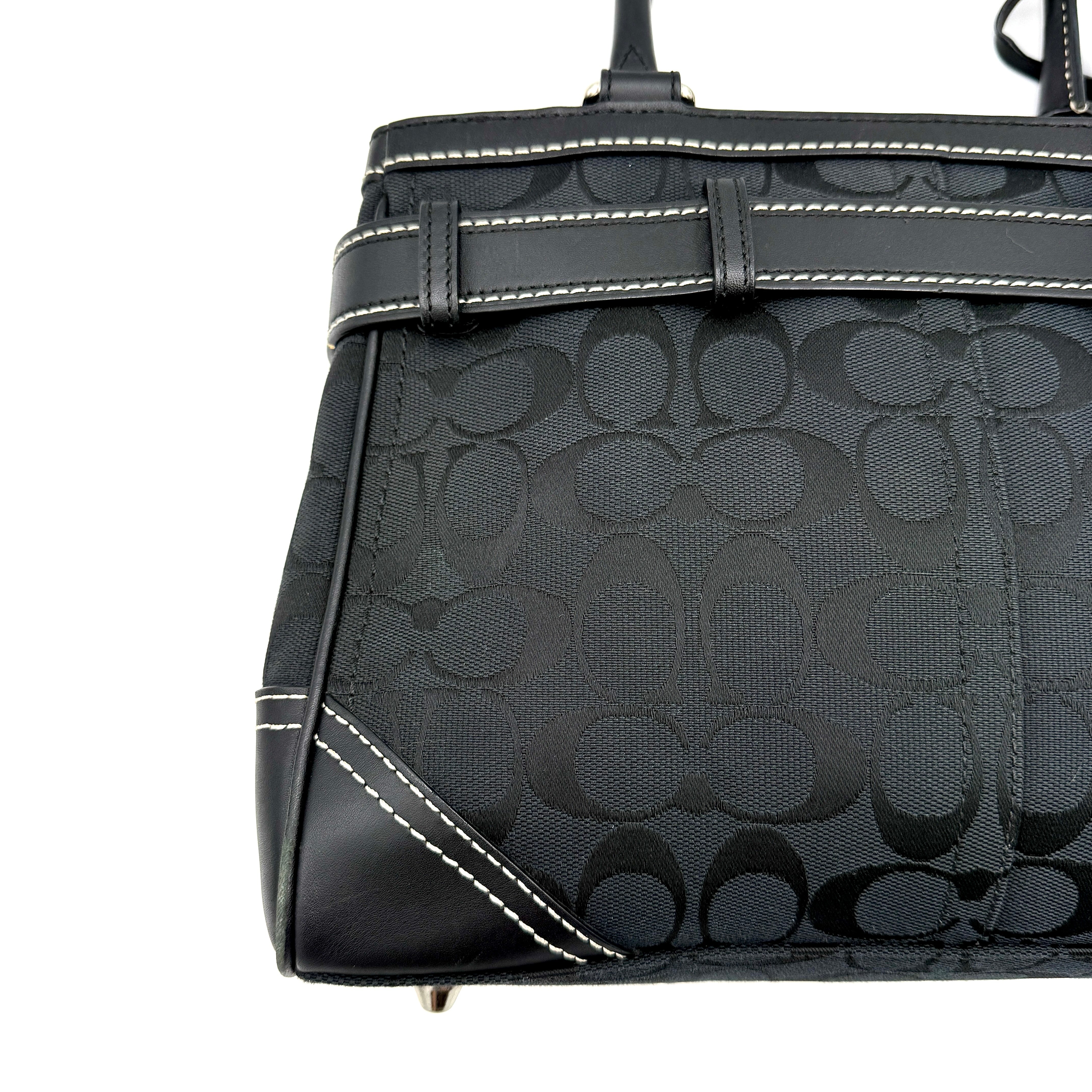 Coach Signature Hampton Carryall Shoulder Bag Black