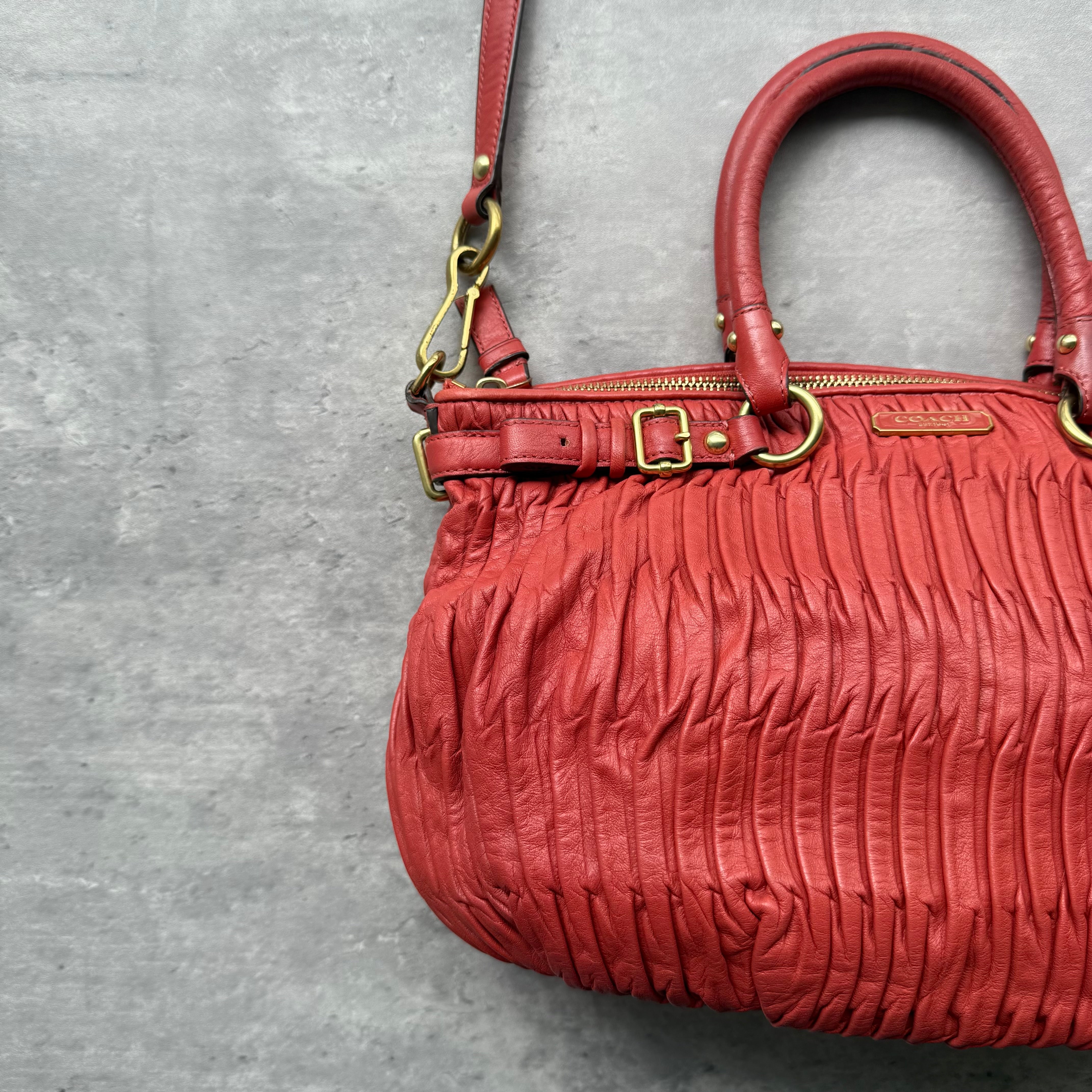 Coach 2Way Signature Madison Shoulder Bag Red