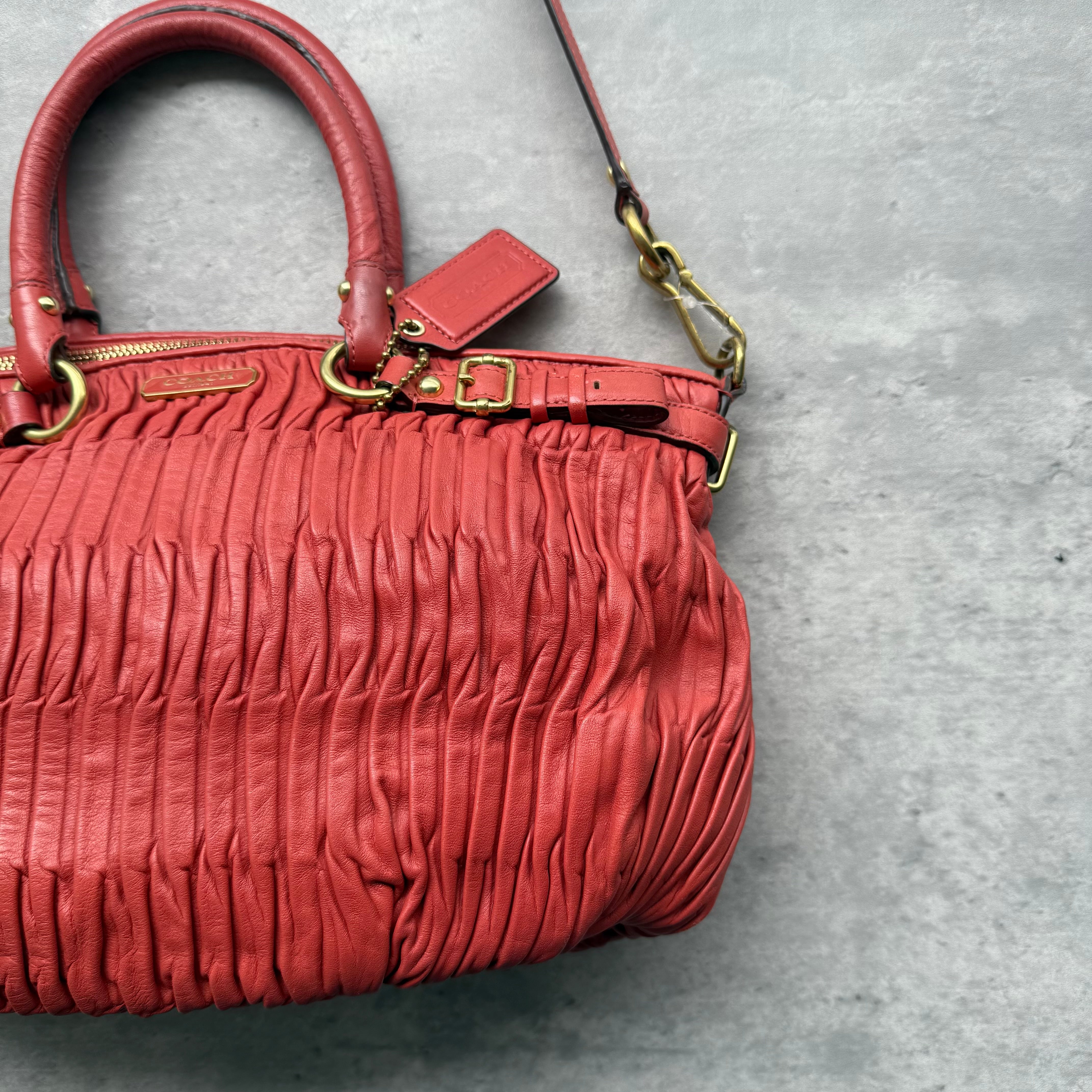 Coach 2Way Signature Madison Shoulder Bag Red