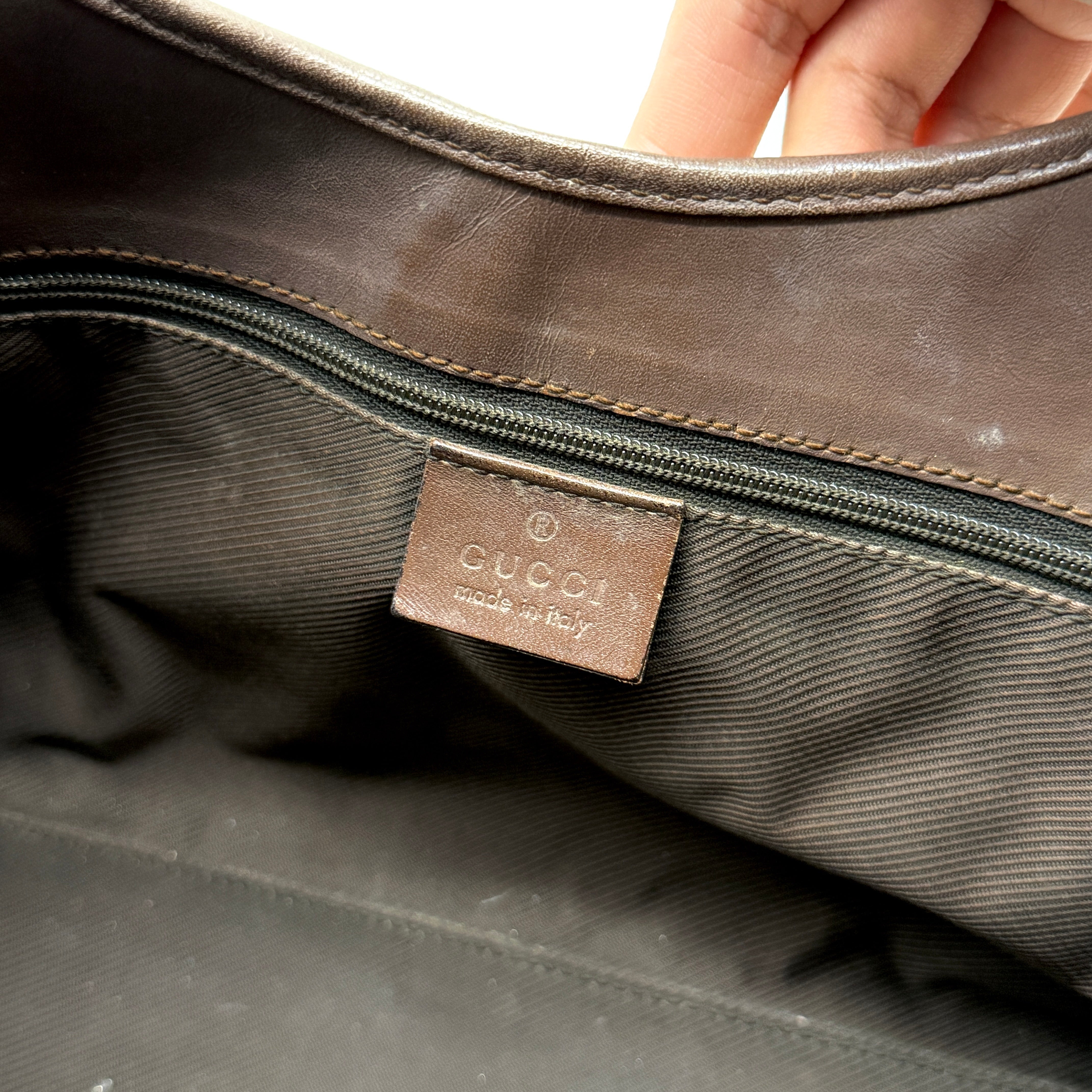 Gucci GG Monogram Jackie Shoulder Bag Beige/Brown