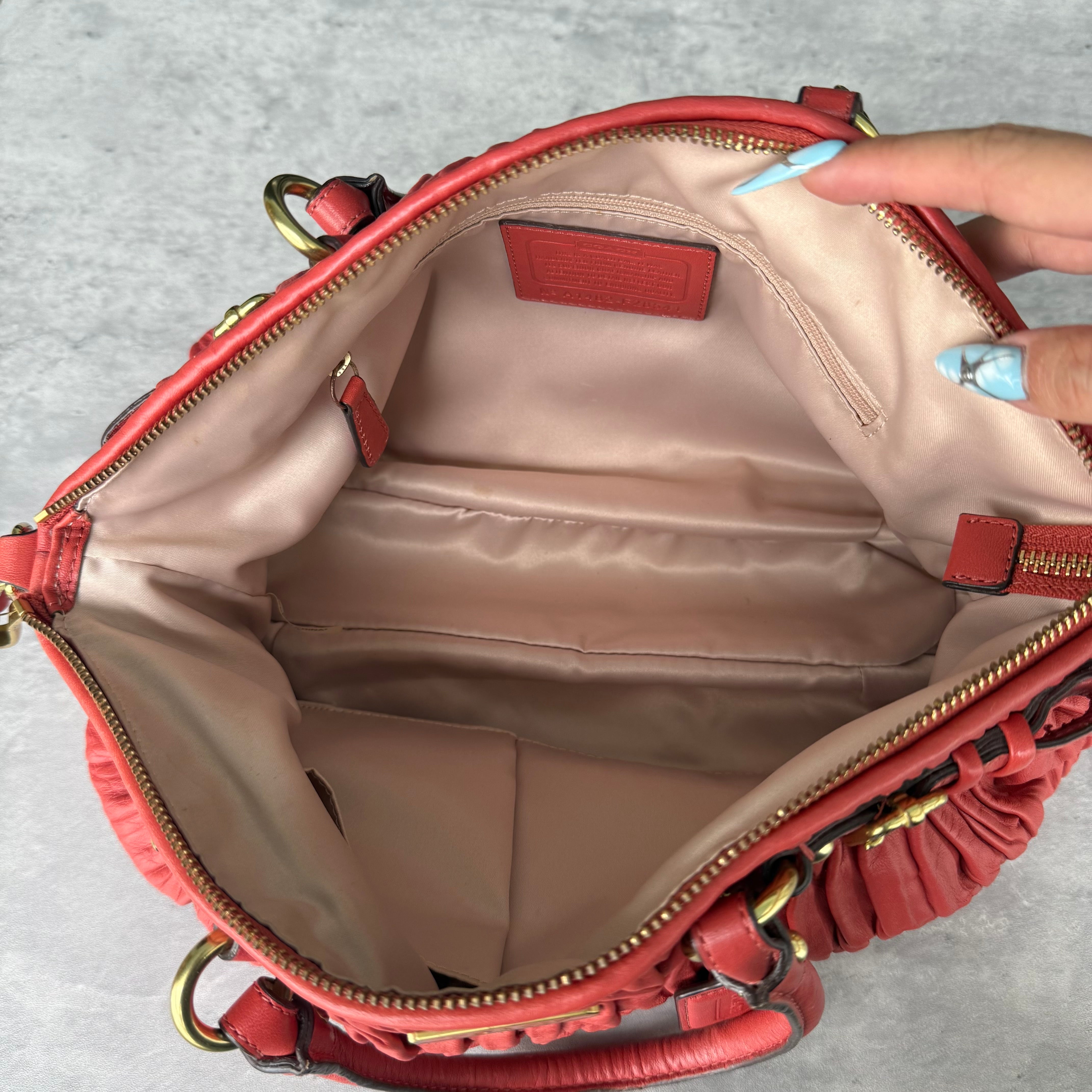 Coach 2Way Signature Madison Shoulder Bag Red