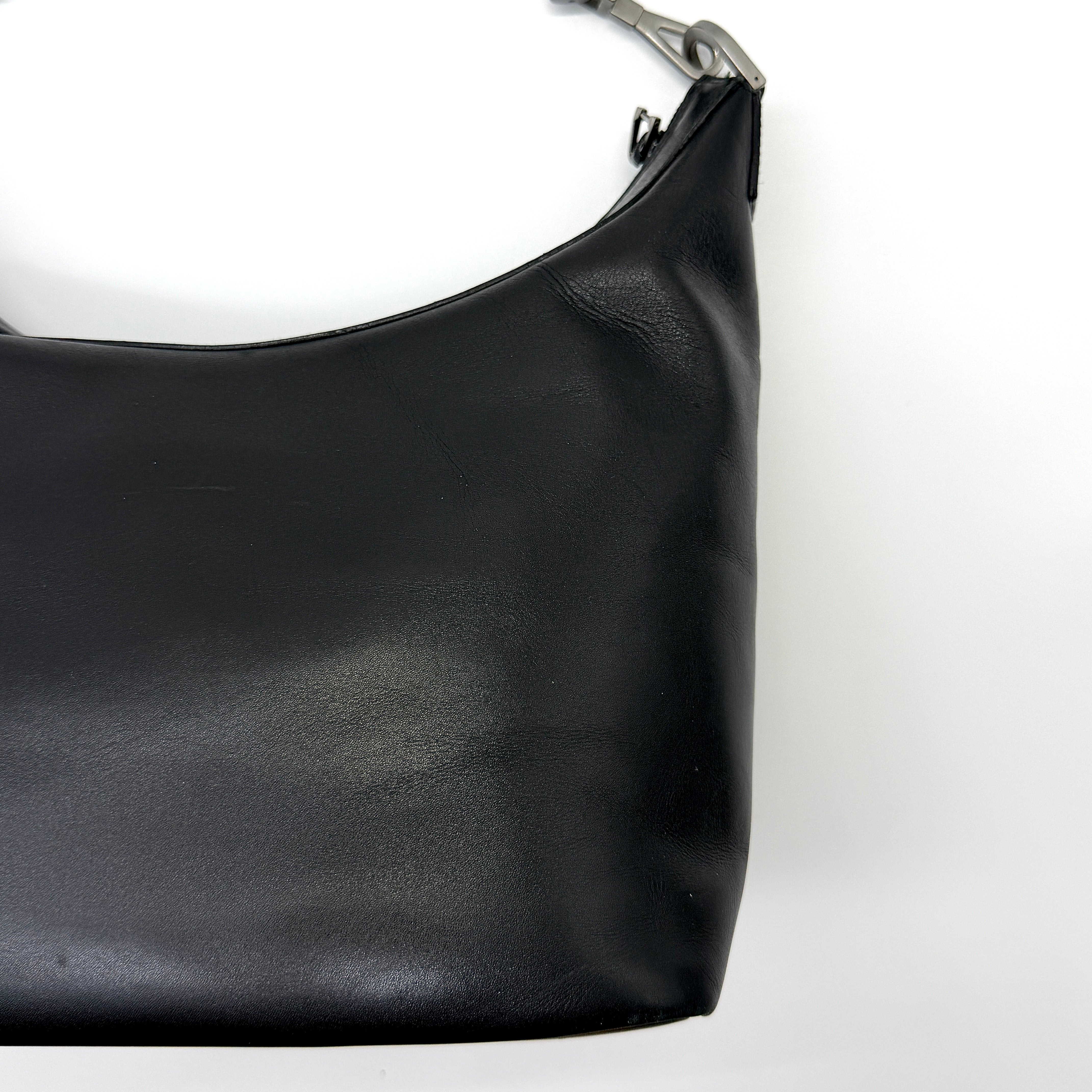 Gucci Hobo Leather Bamboo Shoulder Bag Black