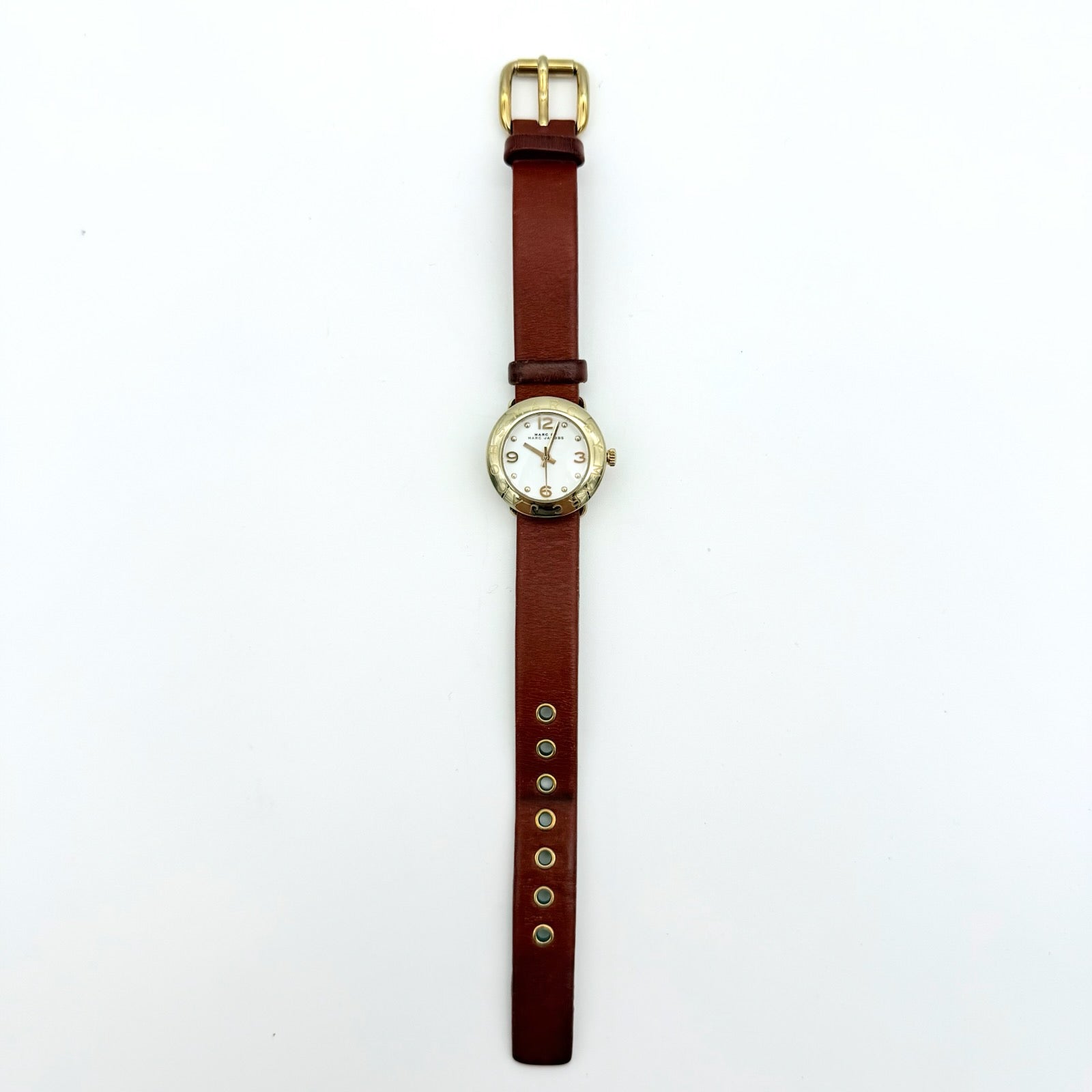 Marc by Marc Jacobs Amy White Dial Watch Gold/Brown