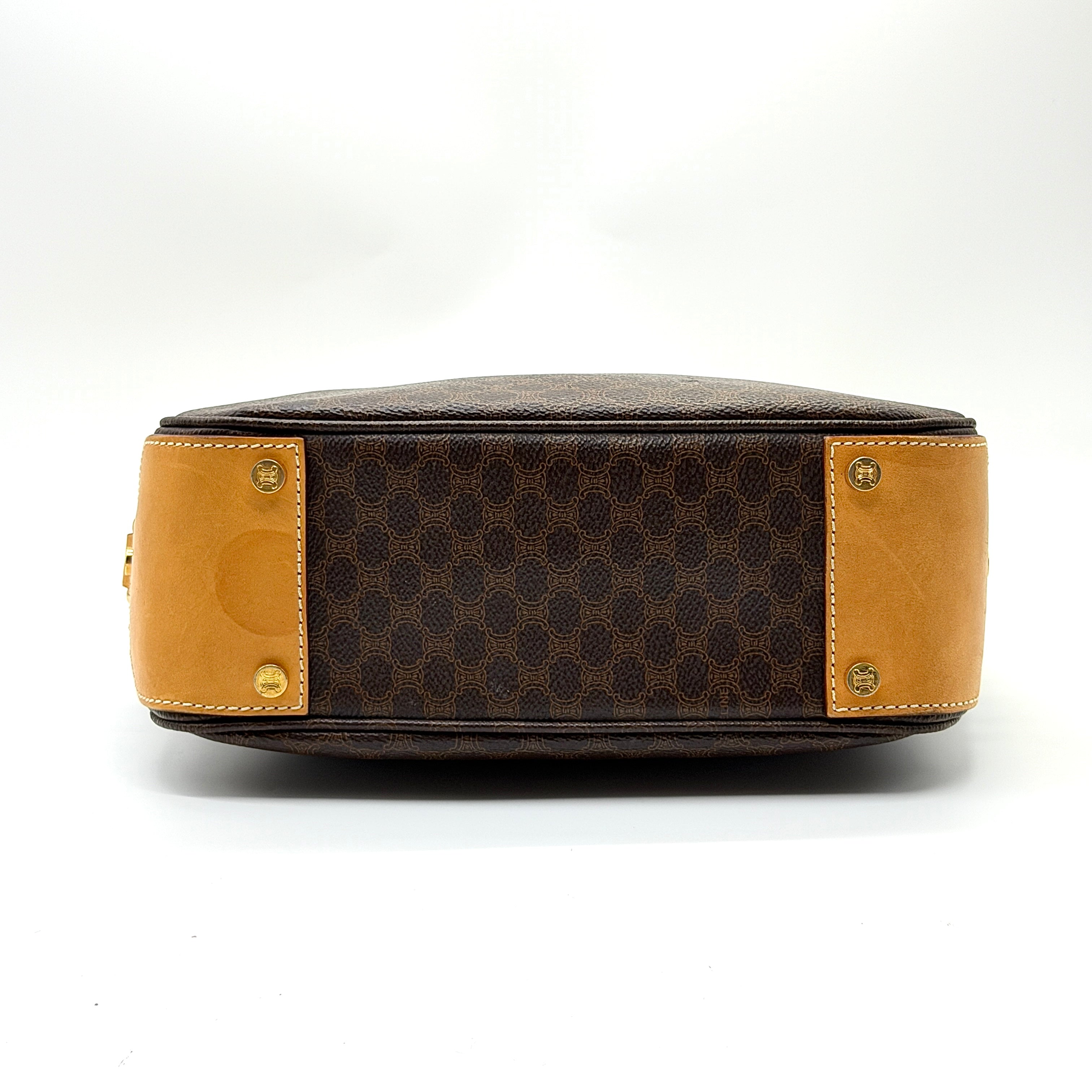 Celine Triomphe Macadam Hobo Shoulder Bag Brown