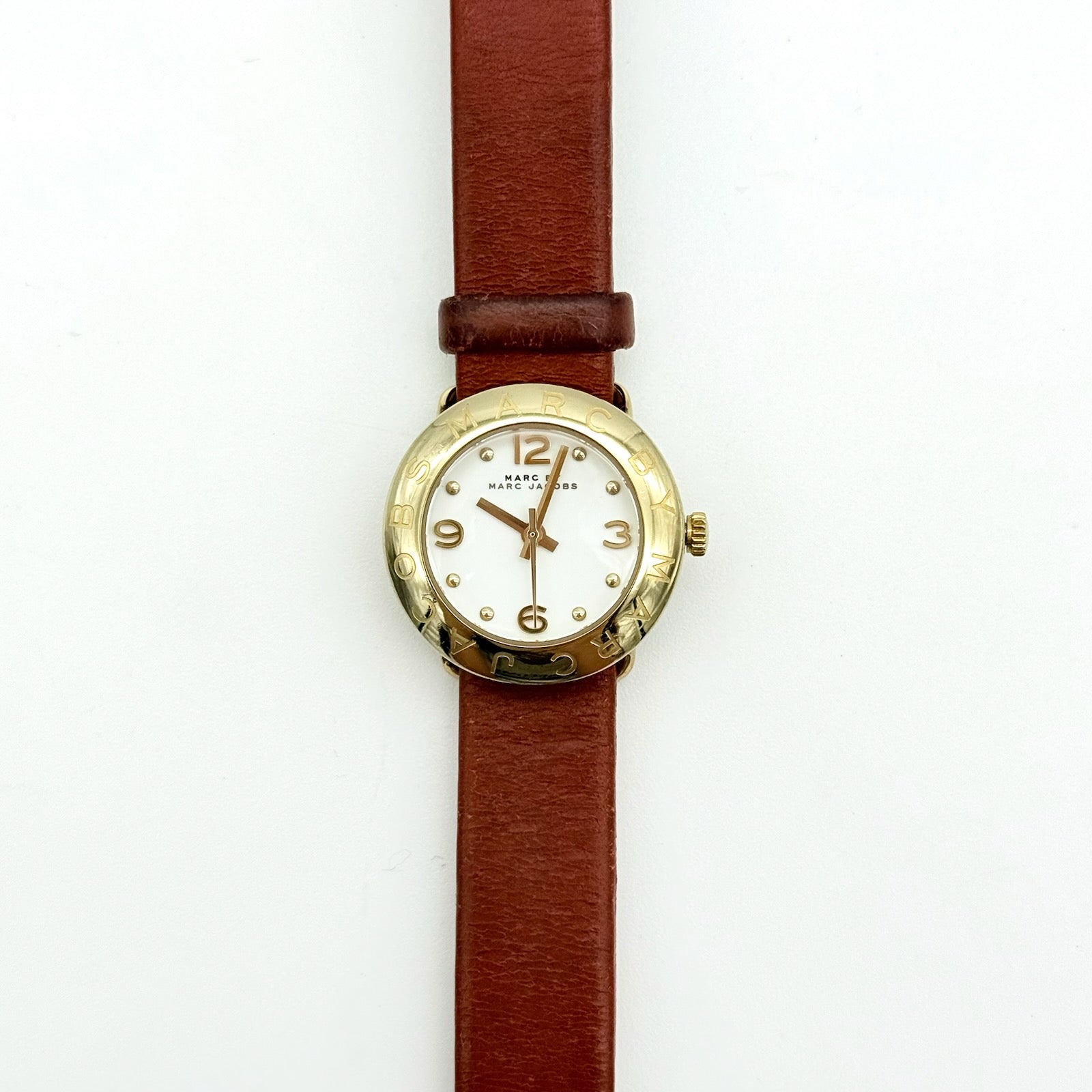 Marc by Marc Jacobs Amy White Dial Watch Gold/Brown