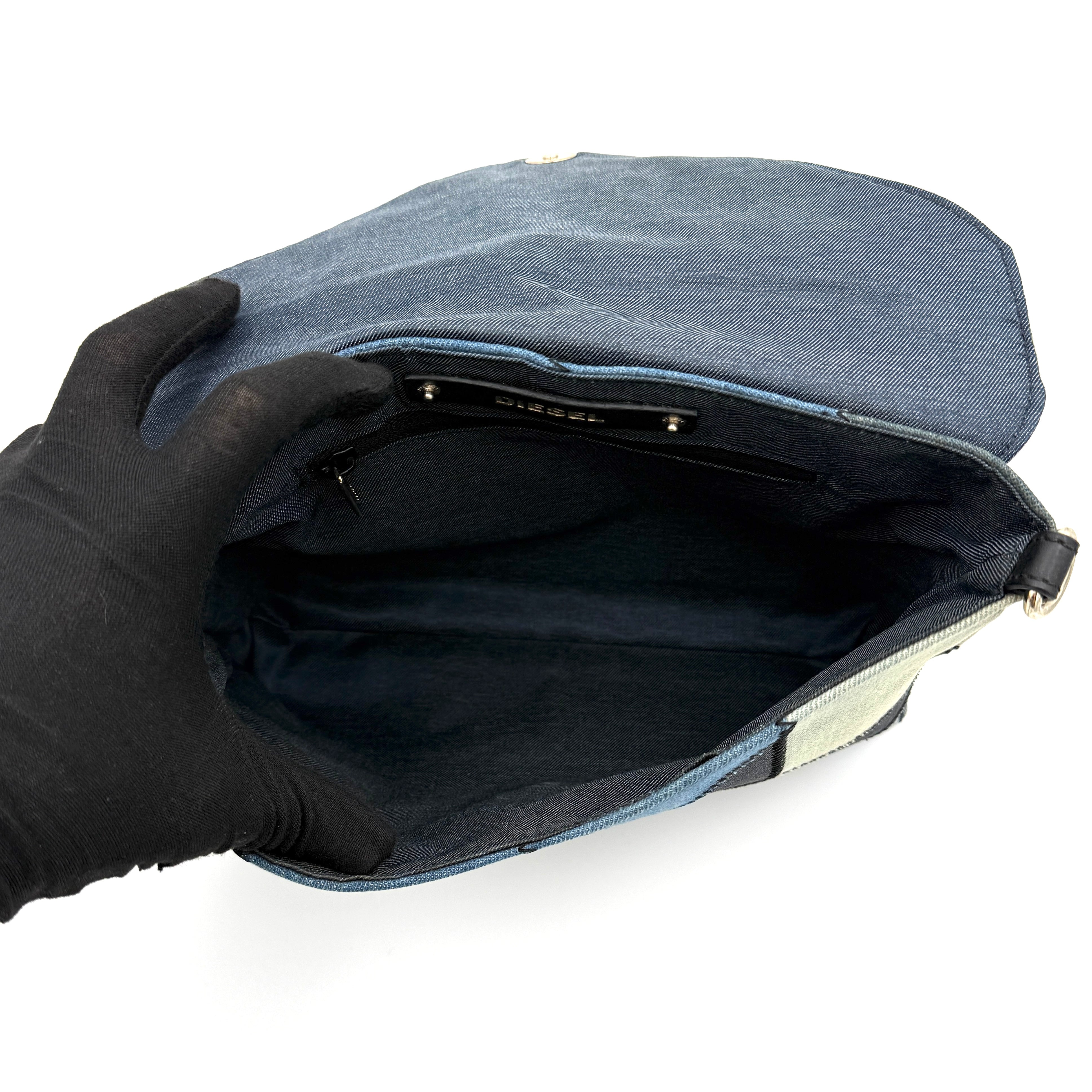 Diesel 2Way Denim Patchwork Shoulder Bag