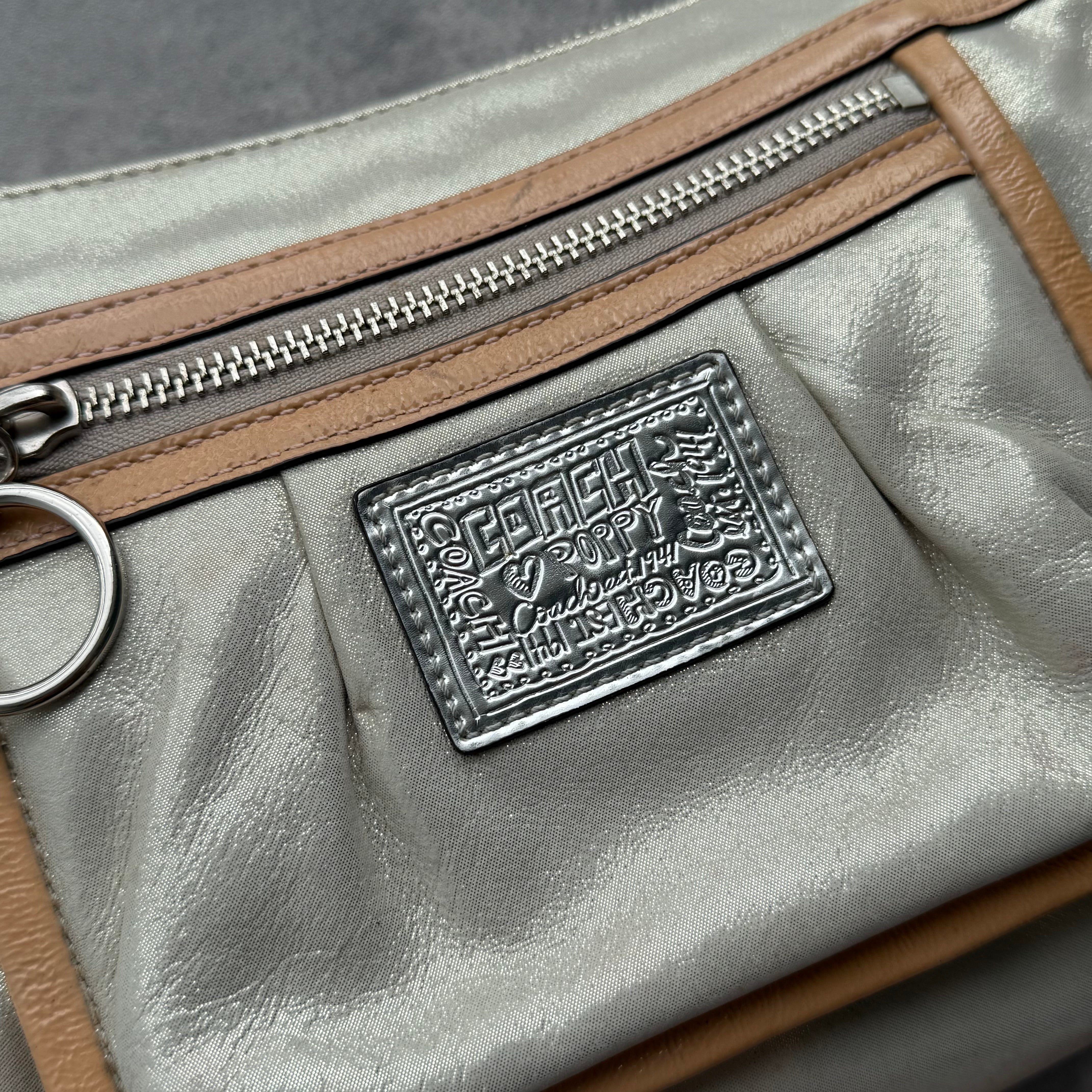 Coach Signature Poppy Shoulder Bag Silver/Tan