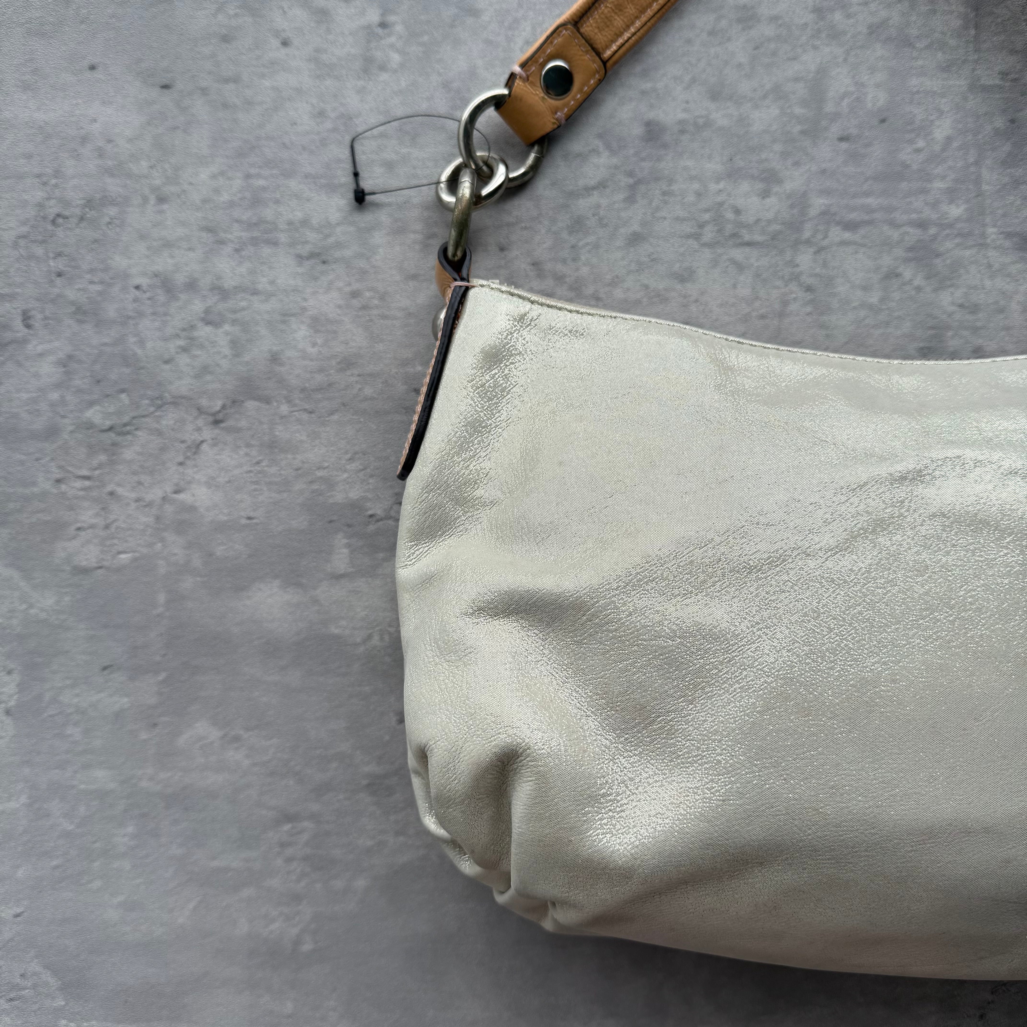 Coach Signature Poppy Shoulder Bag Silver/Tan