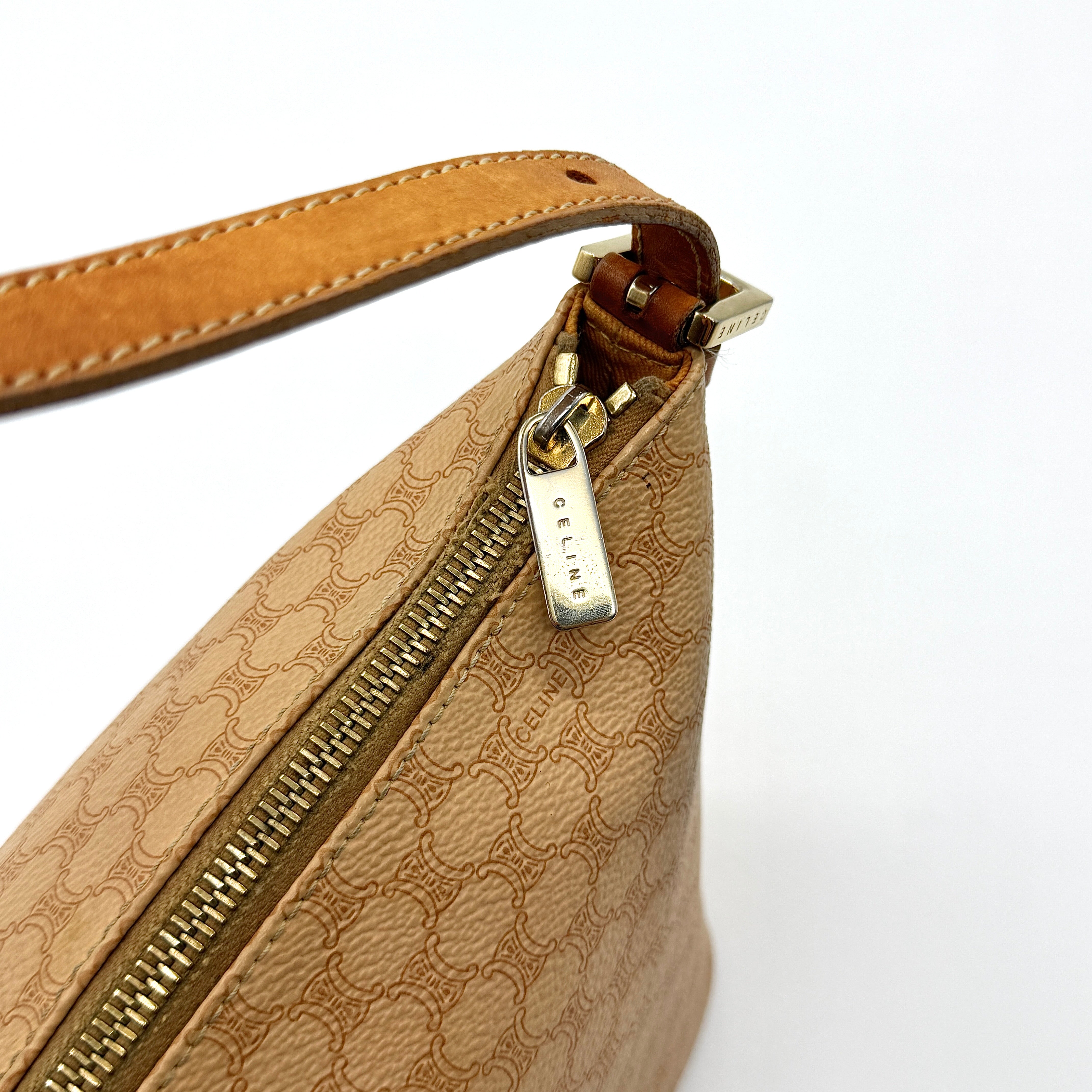 Celine Macadam Shoulder Bag Beige