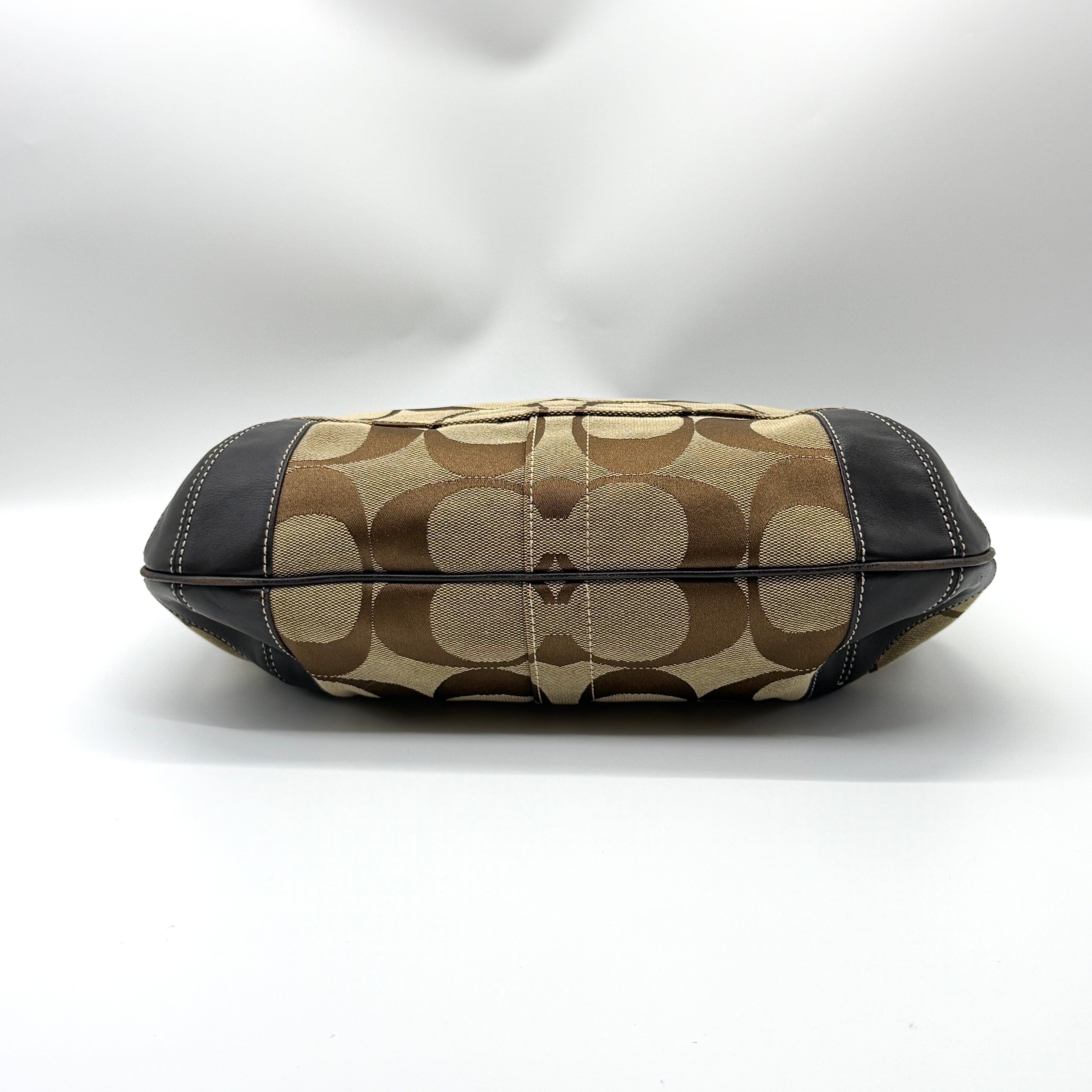 Coach Signature Ergo Shoulder Bag Beige/Black