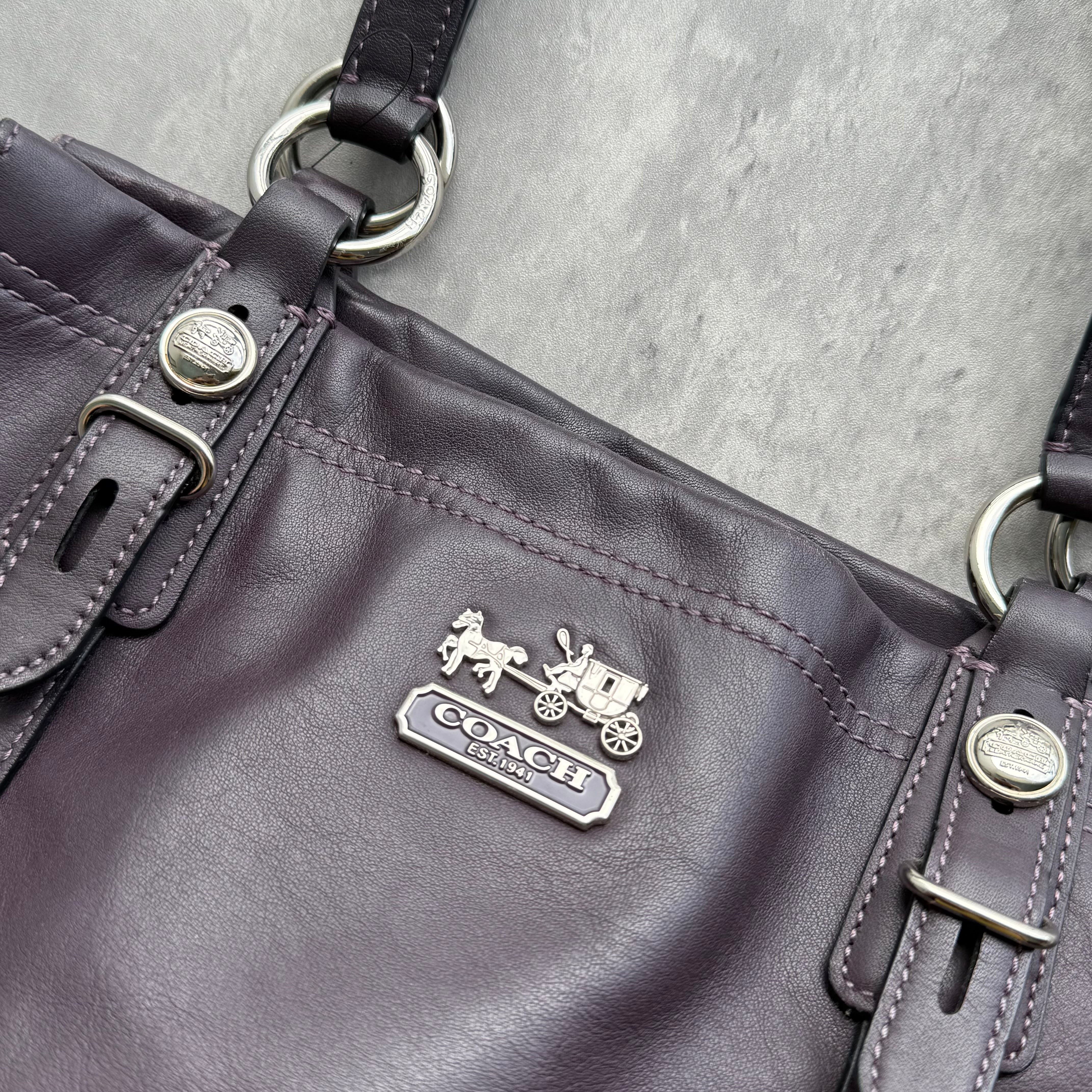 Coach Madison Mia Shoulder Bag Dark Purple