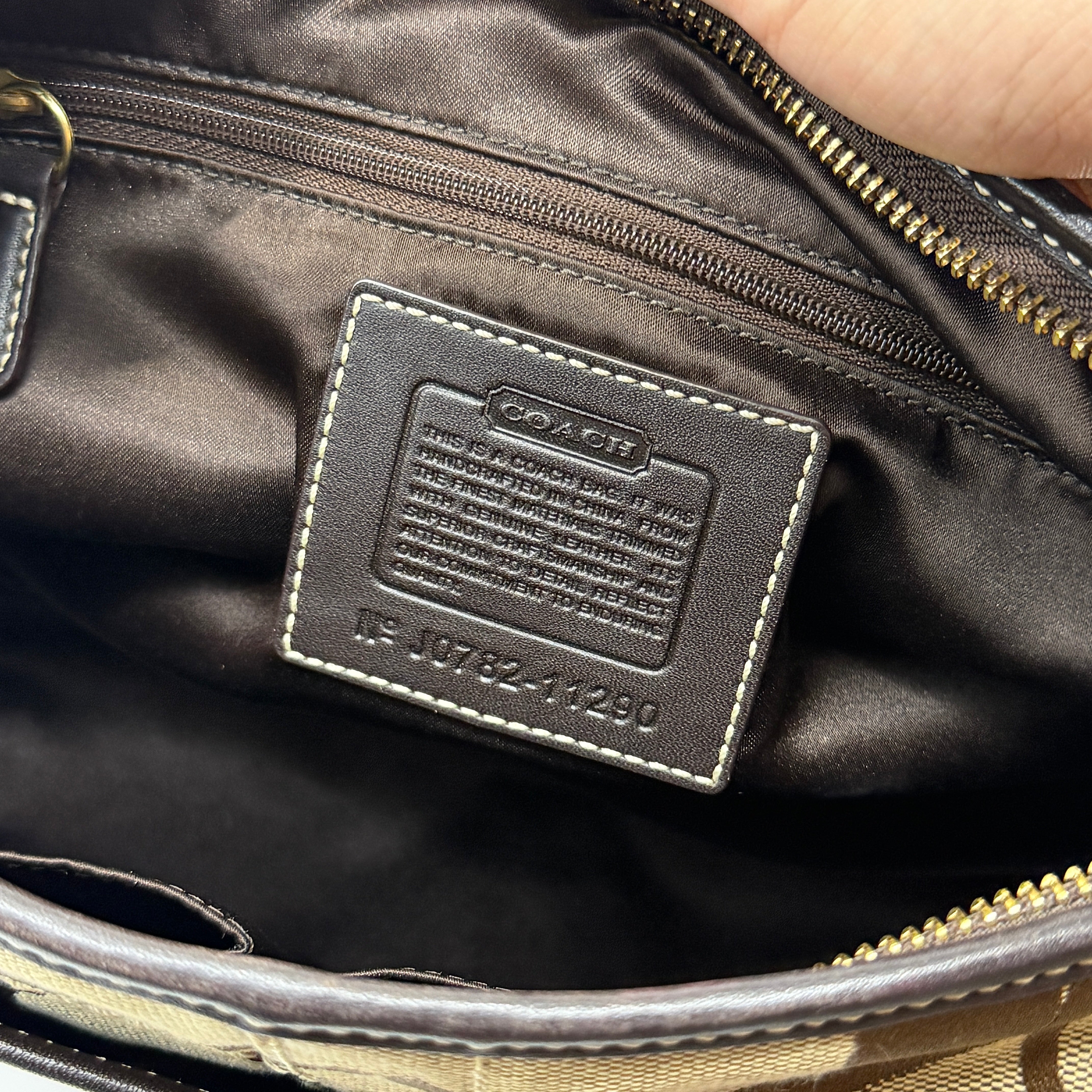 Coach Signature Ergo Shoulder Bag Beige/Black