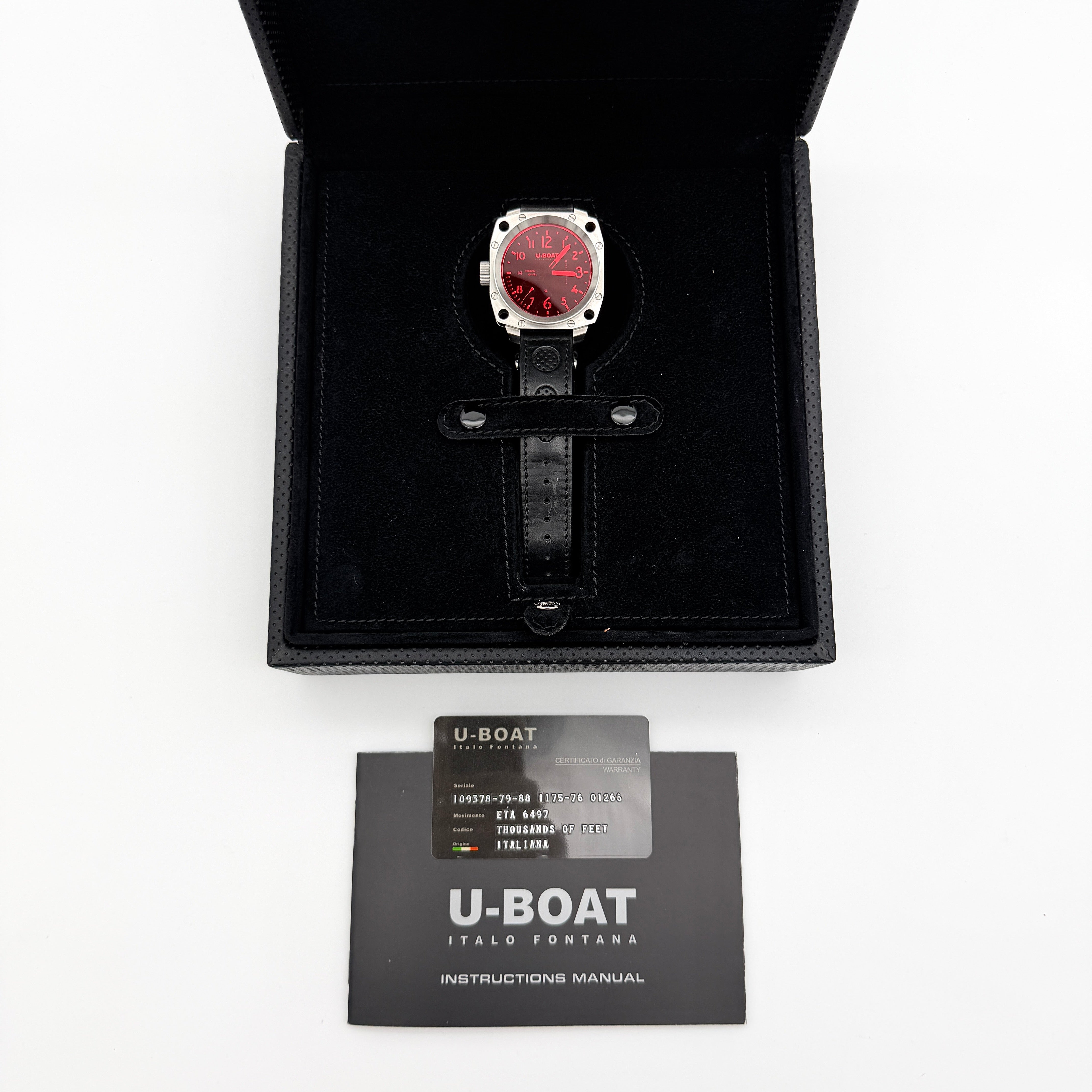 U-Boat Thousands Of Feet Red Dial 000443742-001 Stainless Steel Watch
