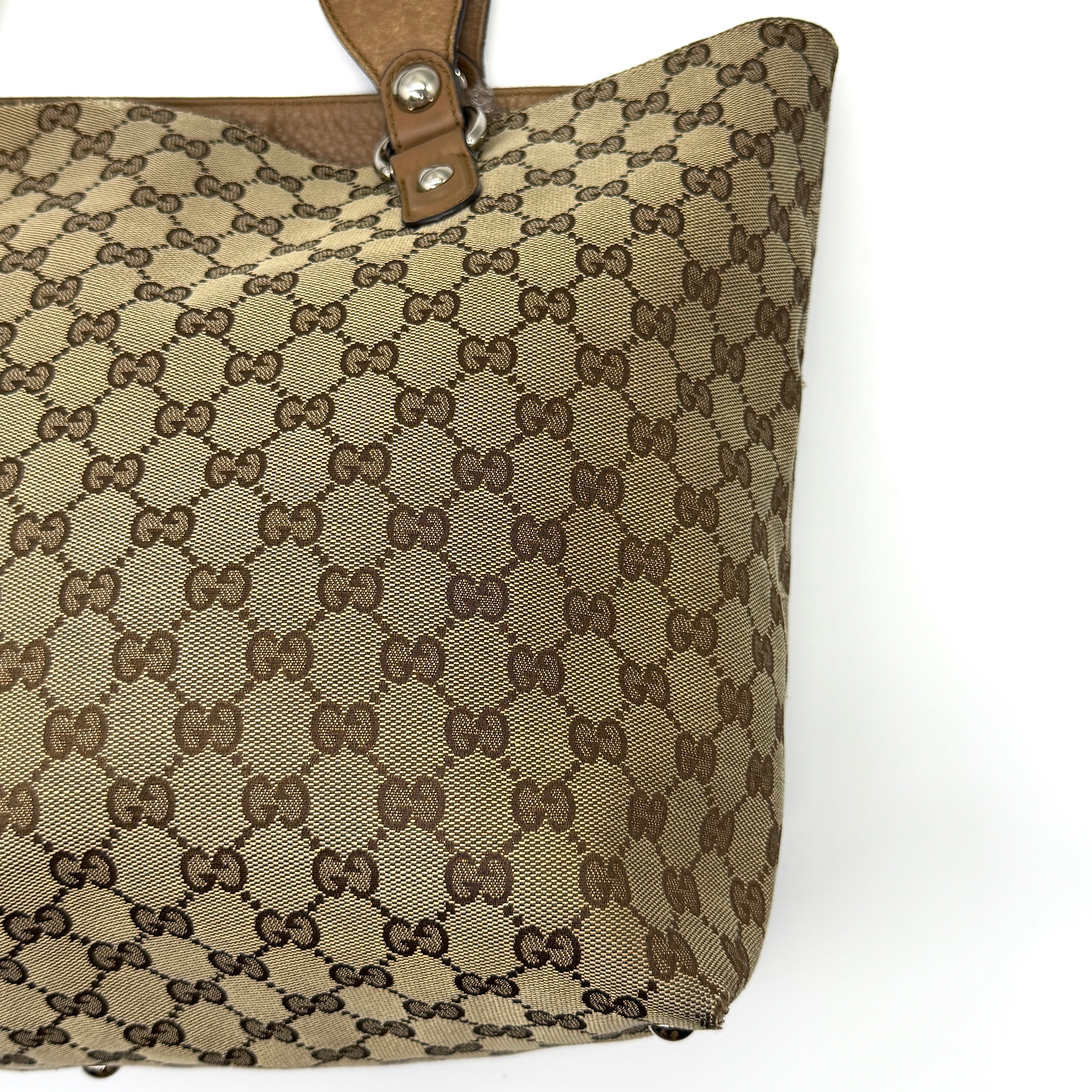 Gucci GG Monogram Icon Bit Shoulder Bag Beige/Brown