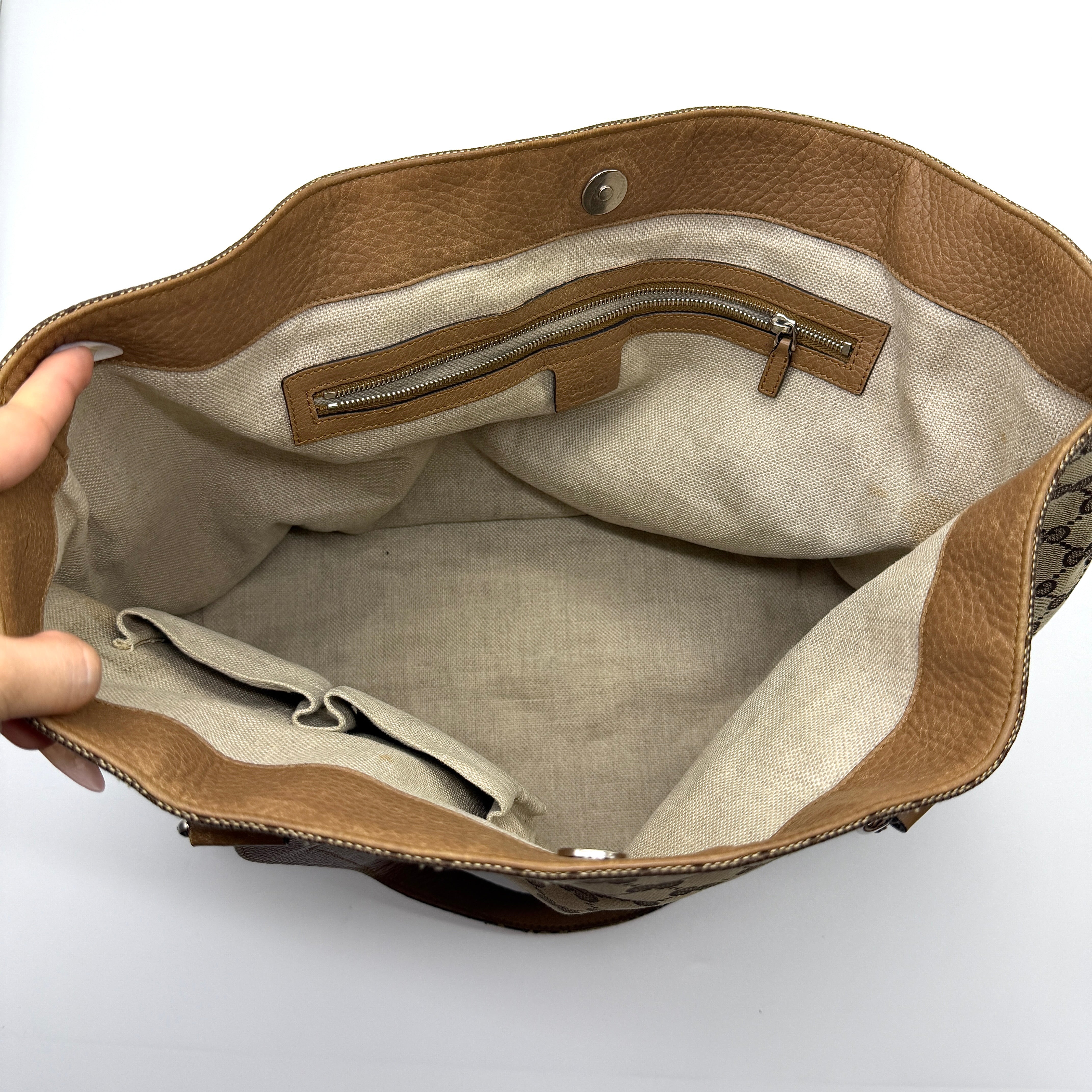 Gucci GG Monogram Icon Bit Shoulder Bag Beige/Brown