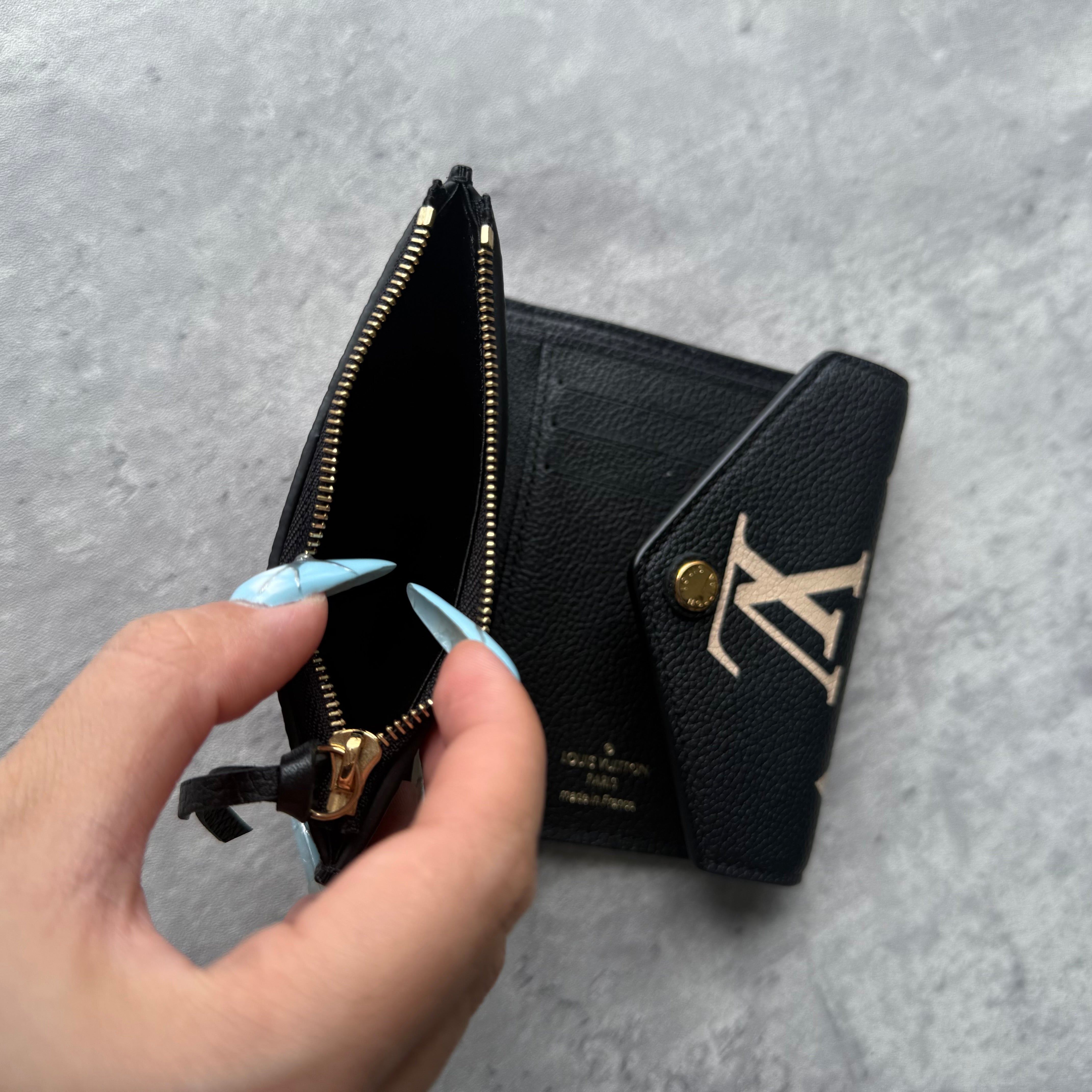 Louis Vuitton Monogram Victorine Empreinte Wallet Black
