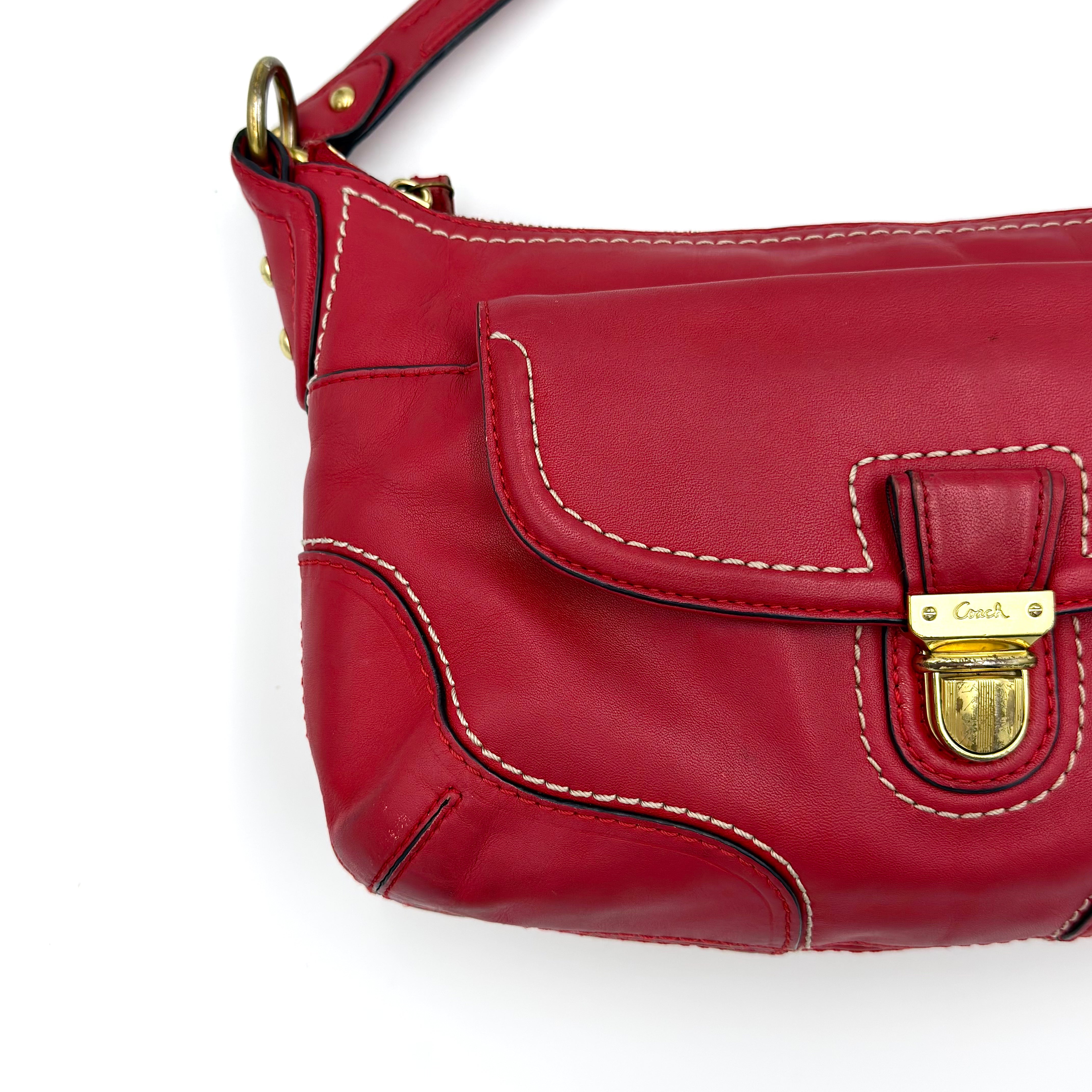 Coach 2Way Poppy Shoulder Bag Red