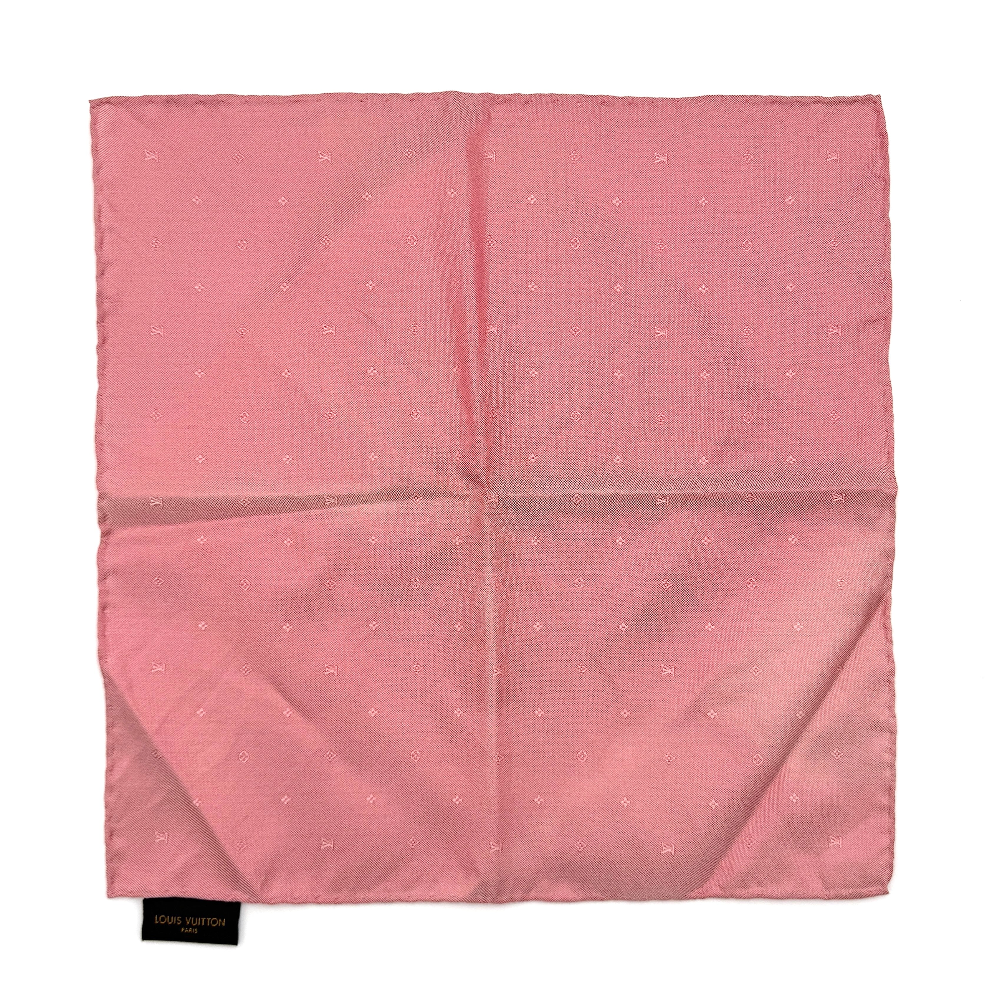 Louis Vuitton Monogram Silk Pocket Square Pink