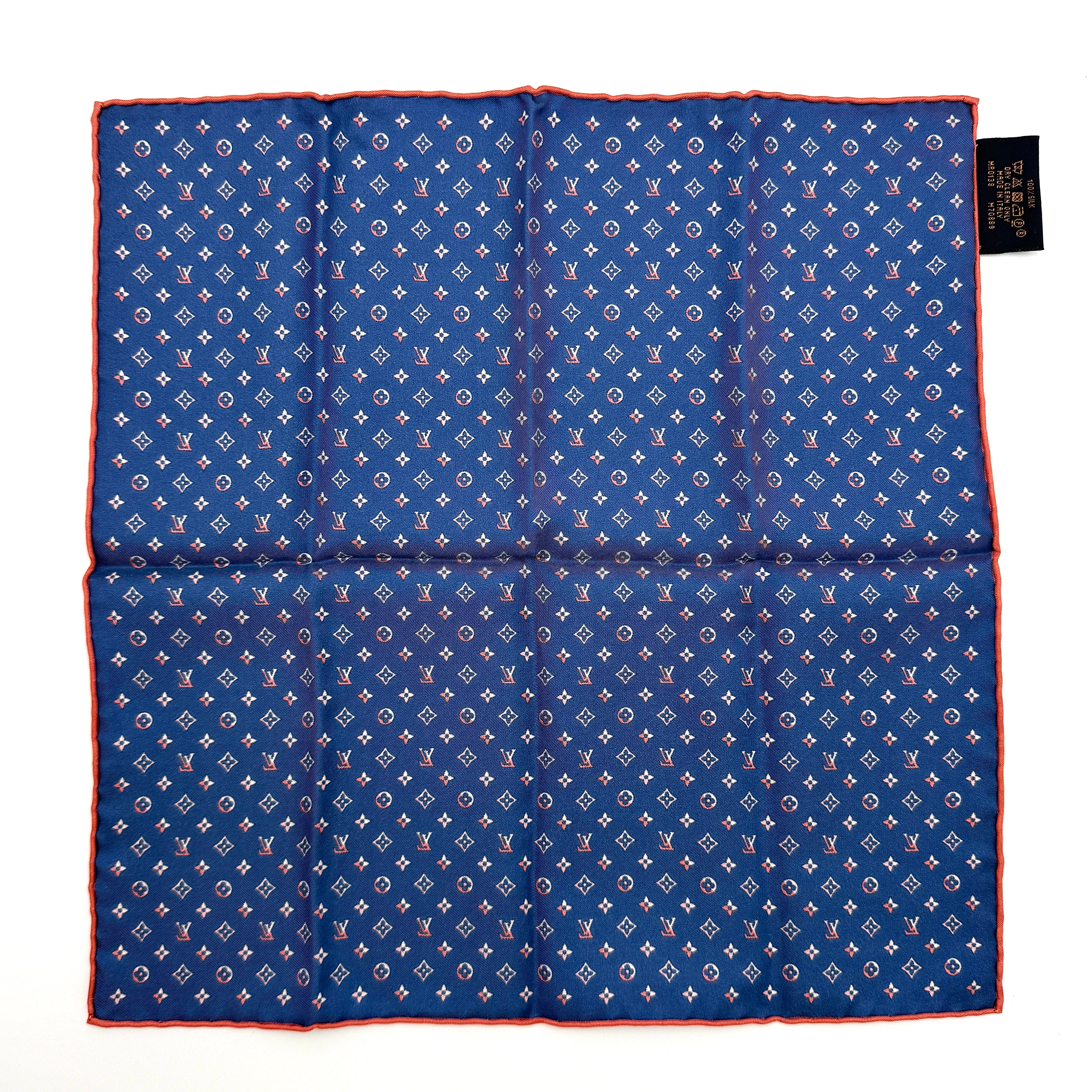 Louis Vuitton Monogram Silk Scarf Navy Blue