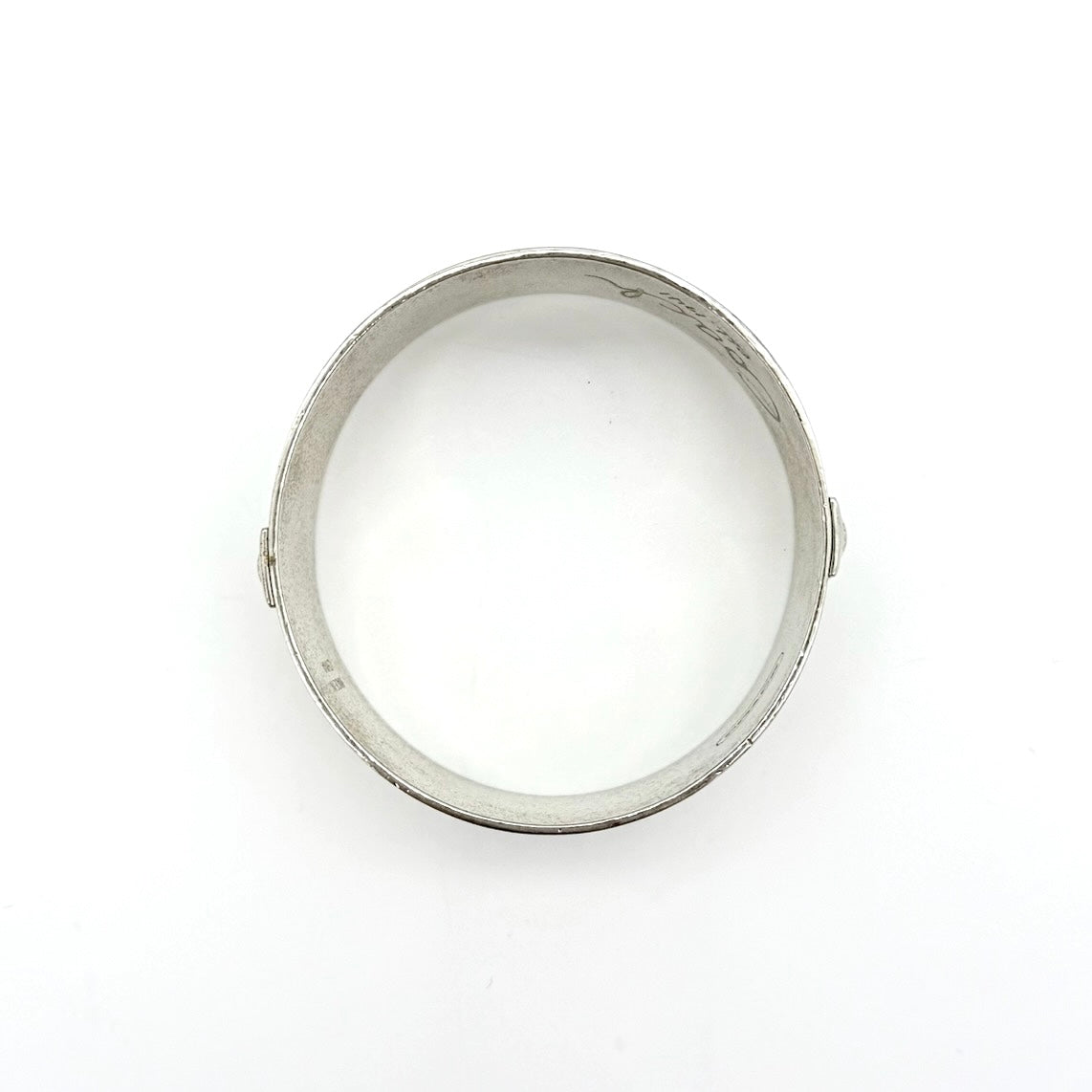 Coach Enamel Bangle Bracelet Ivory/Silver