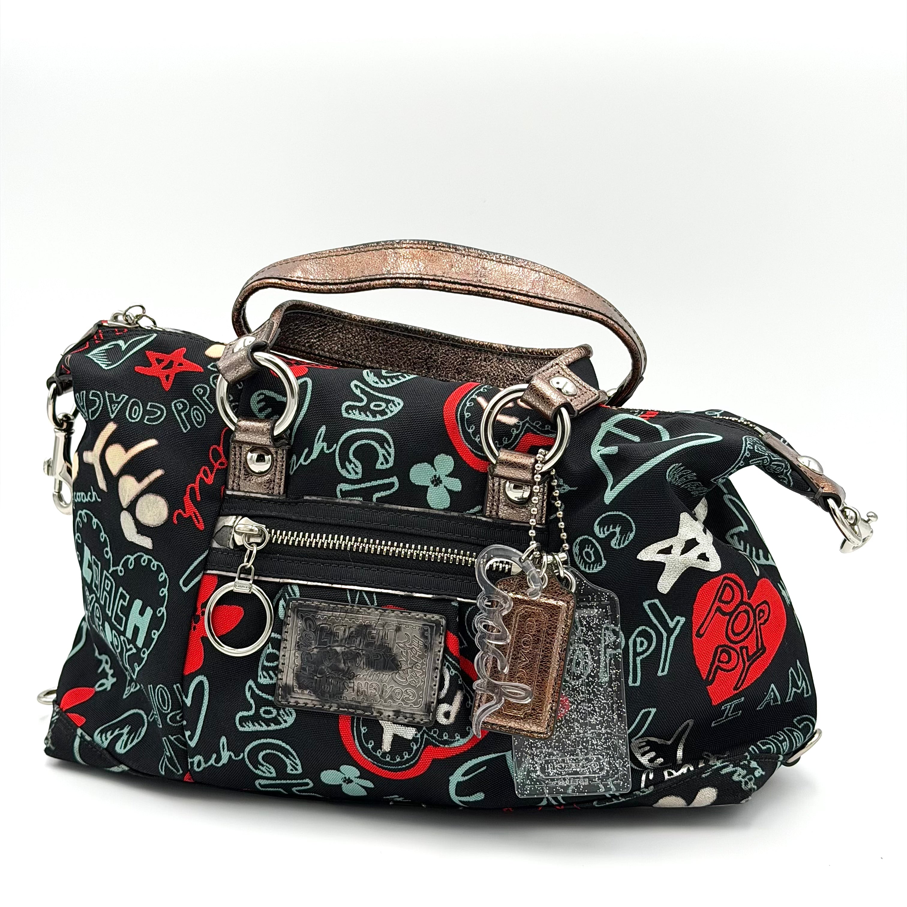 Coach 2Way Poppy Graffiti Lurex Shoulder Bag Multicolor