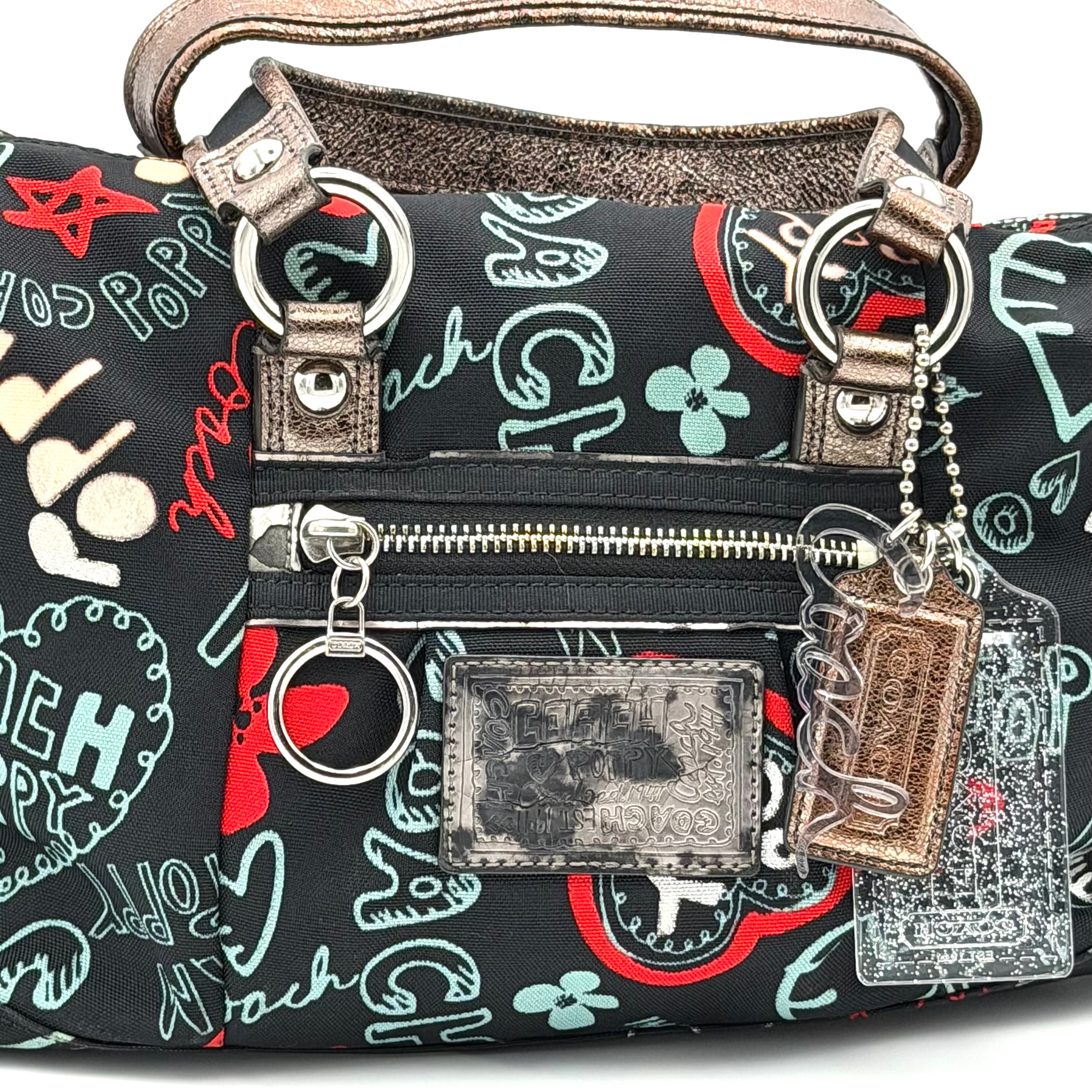 Coach 2Way Poppy Graffiti Lurex Shoulder Bag Multicolor