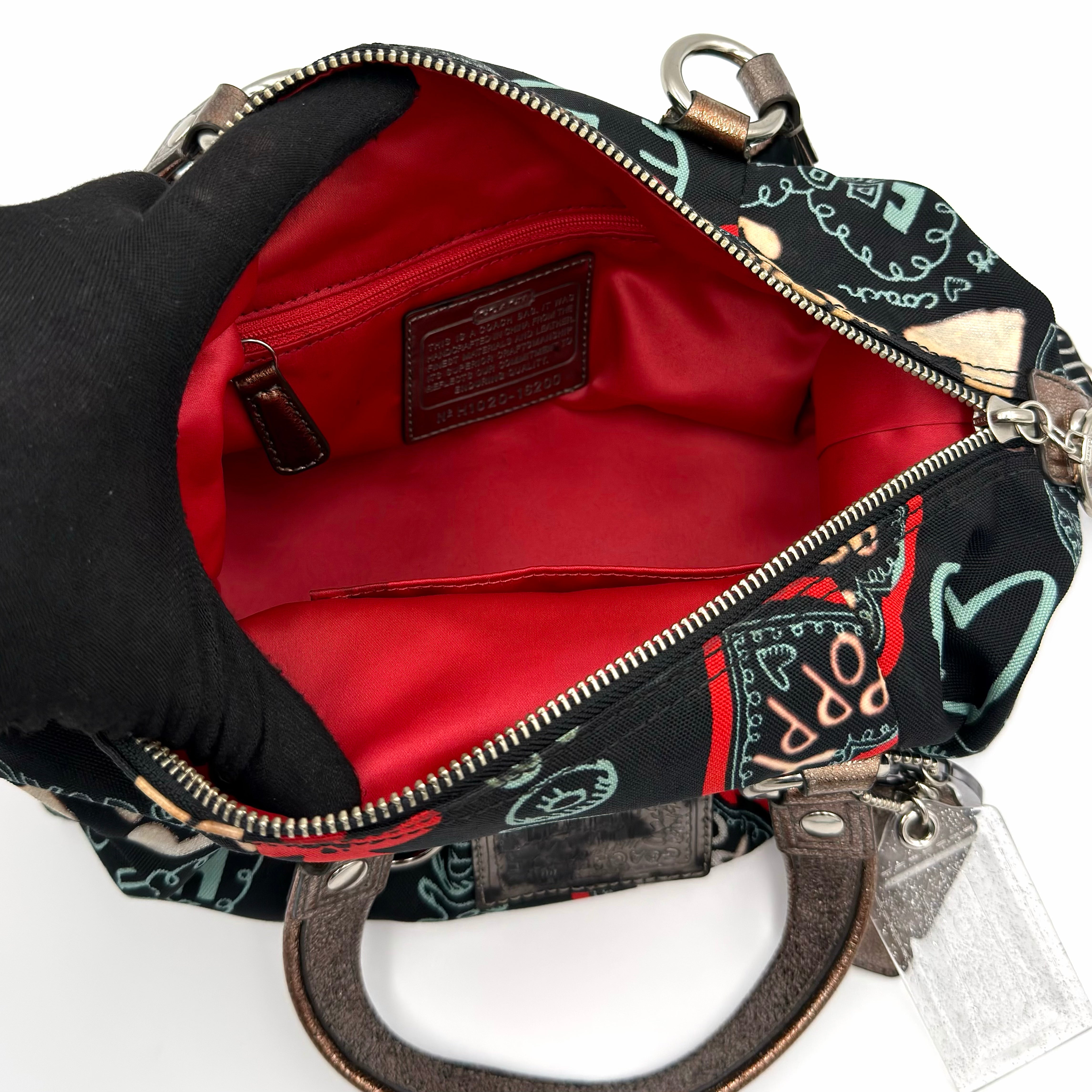 Coach 2Way Poppy Graffiti Lurex Shoulder Bag Multicolor