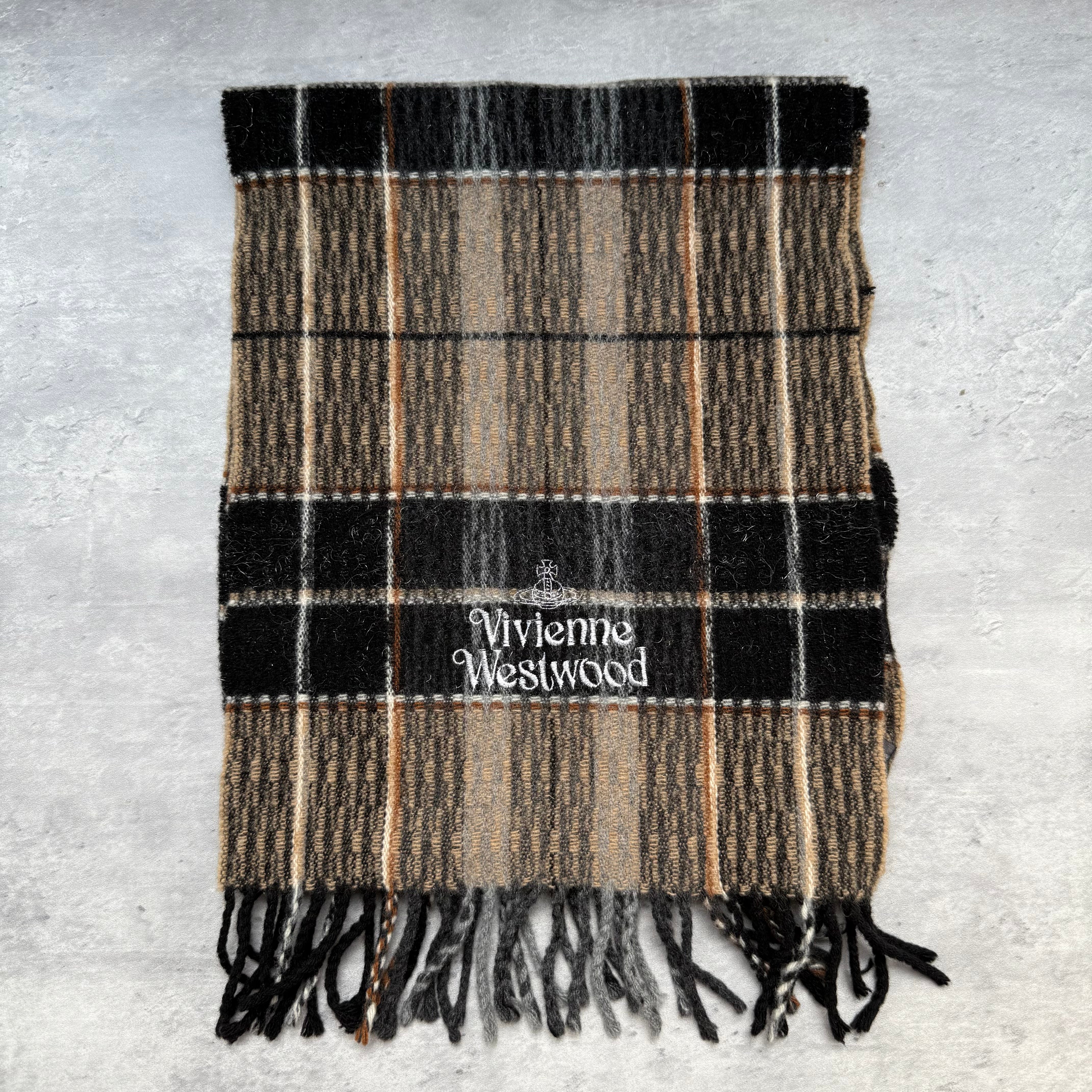 Vivienne Westwood Tartan Check Wool Scarf