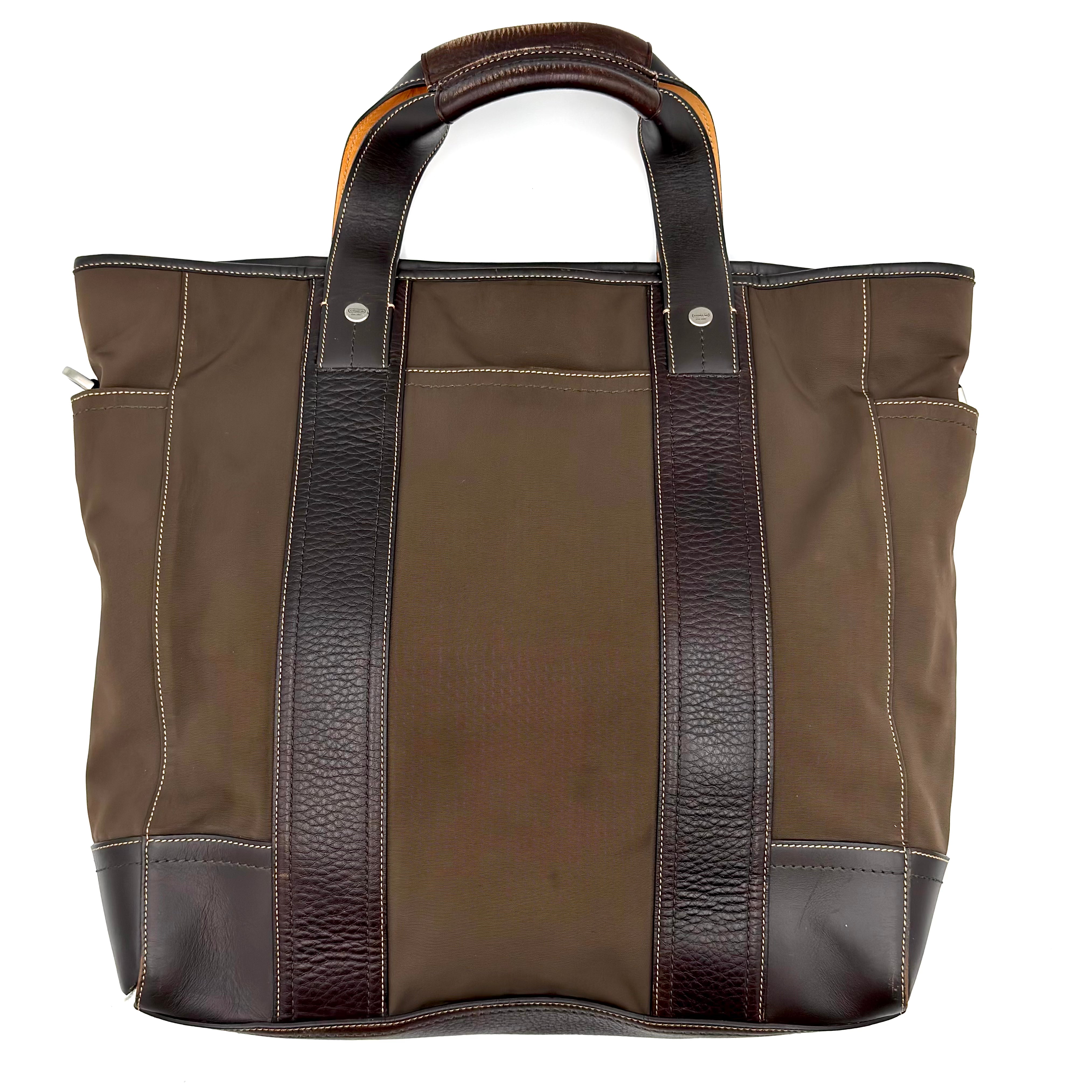 Coach 2Way Nylon Tote Bag Brown