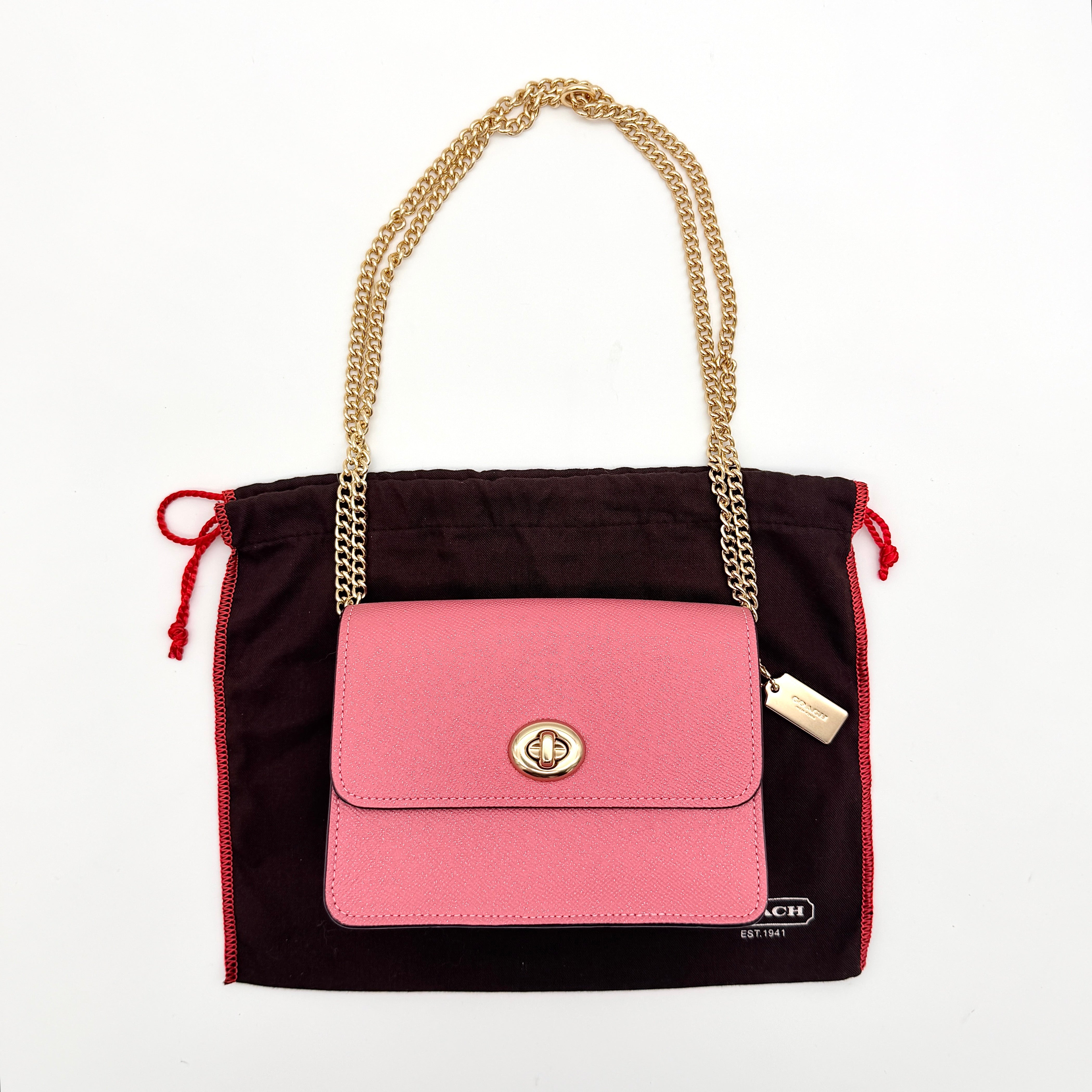 Coach 2Way Bowery Turnlock Shoulder Bag Pink