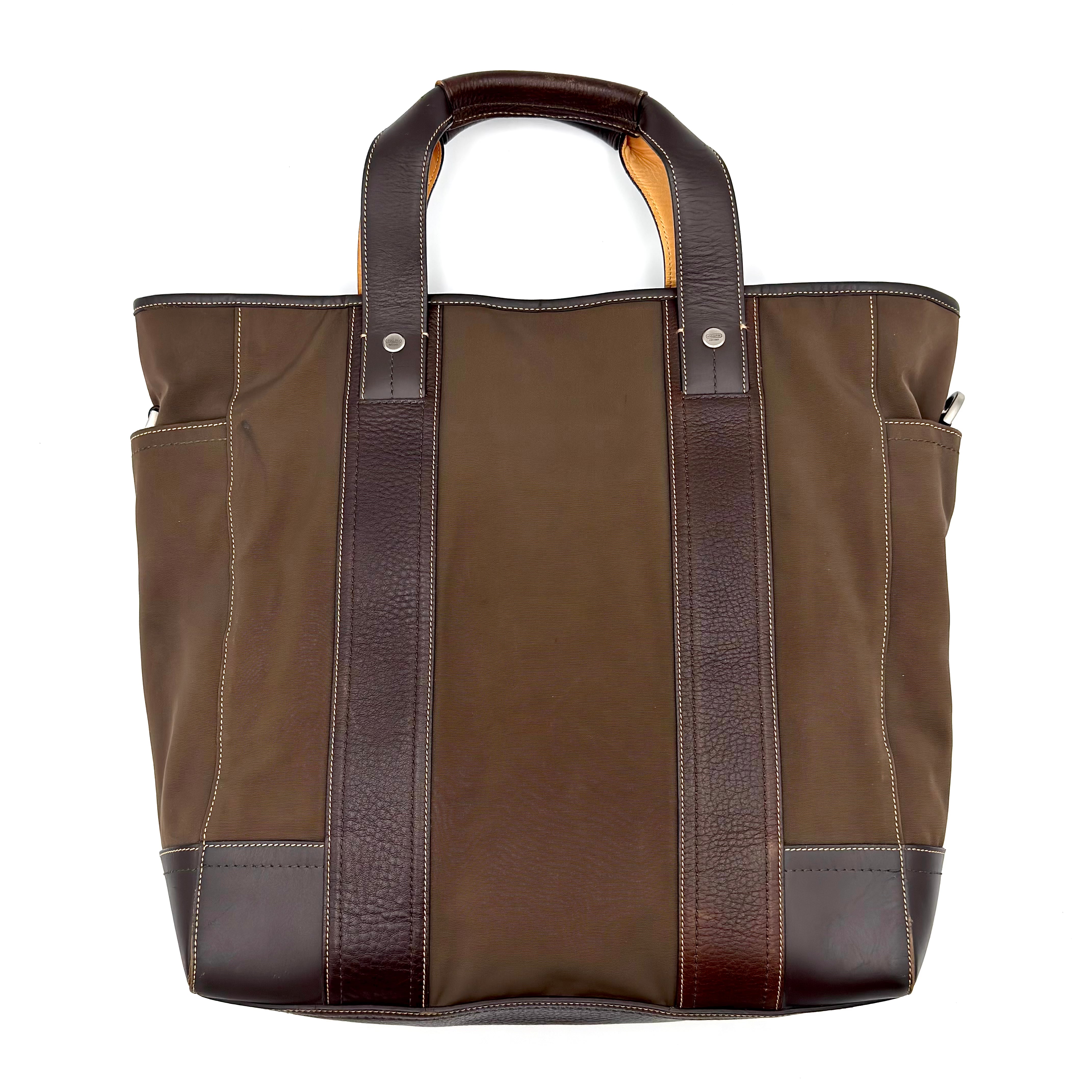 Coach 2Way Nylon Tote Bag Brown