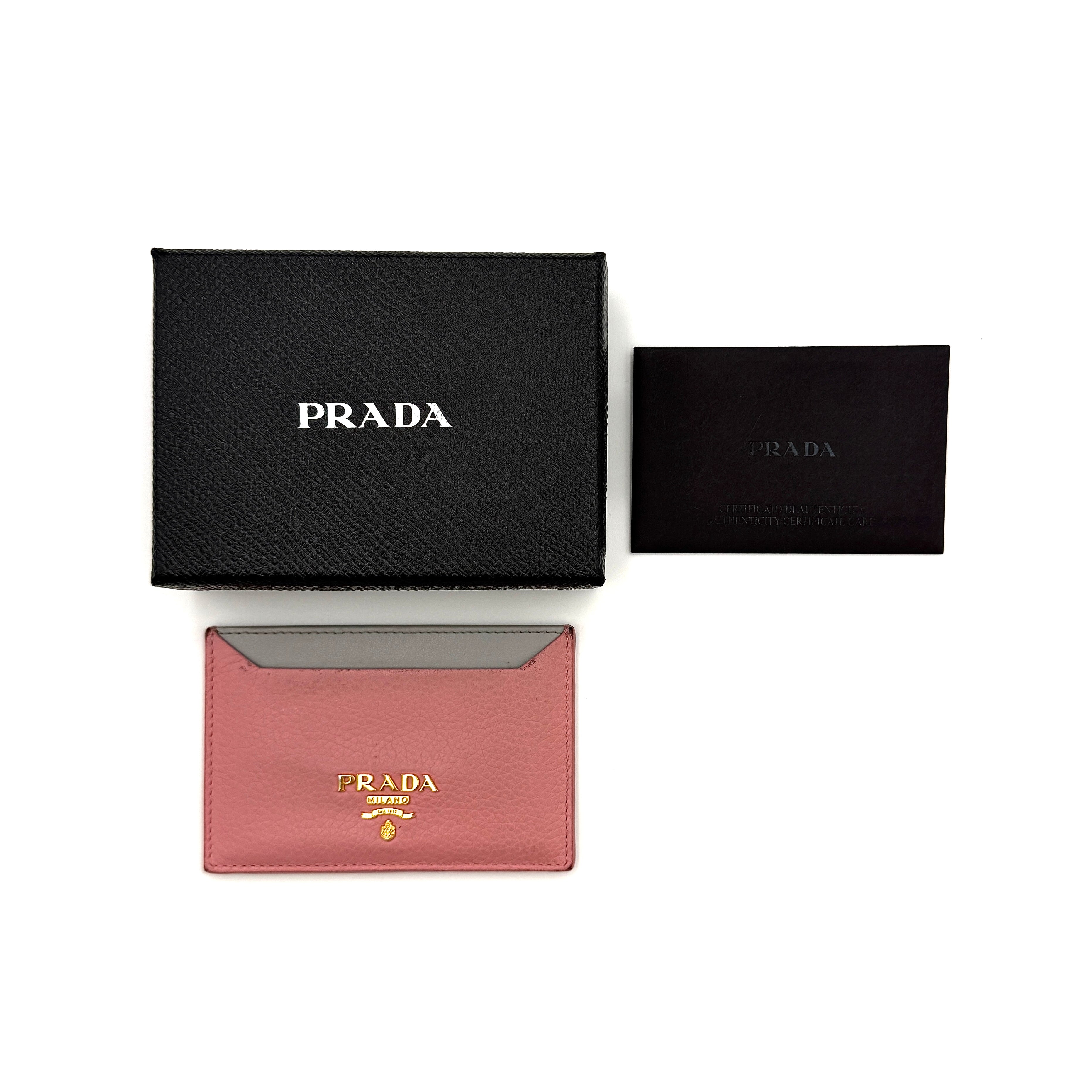 Prada Daino Colour Cardholder Pink/Grey