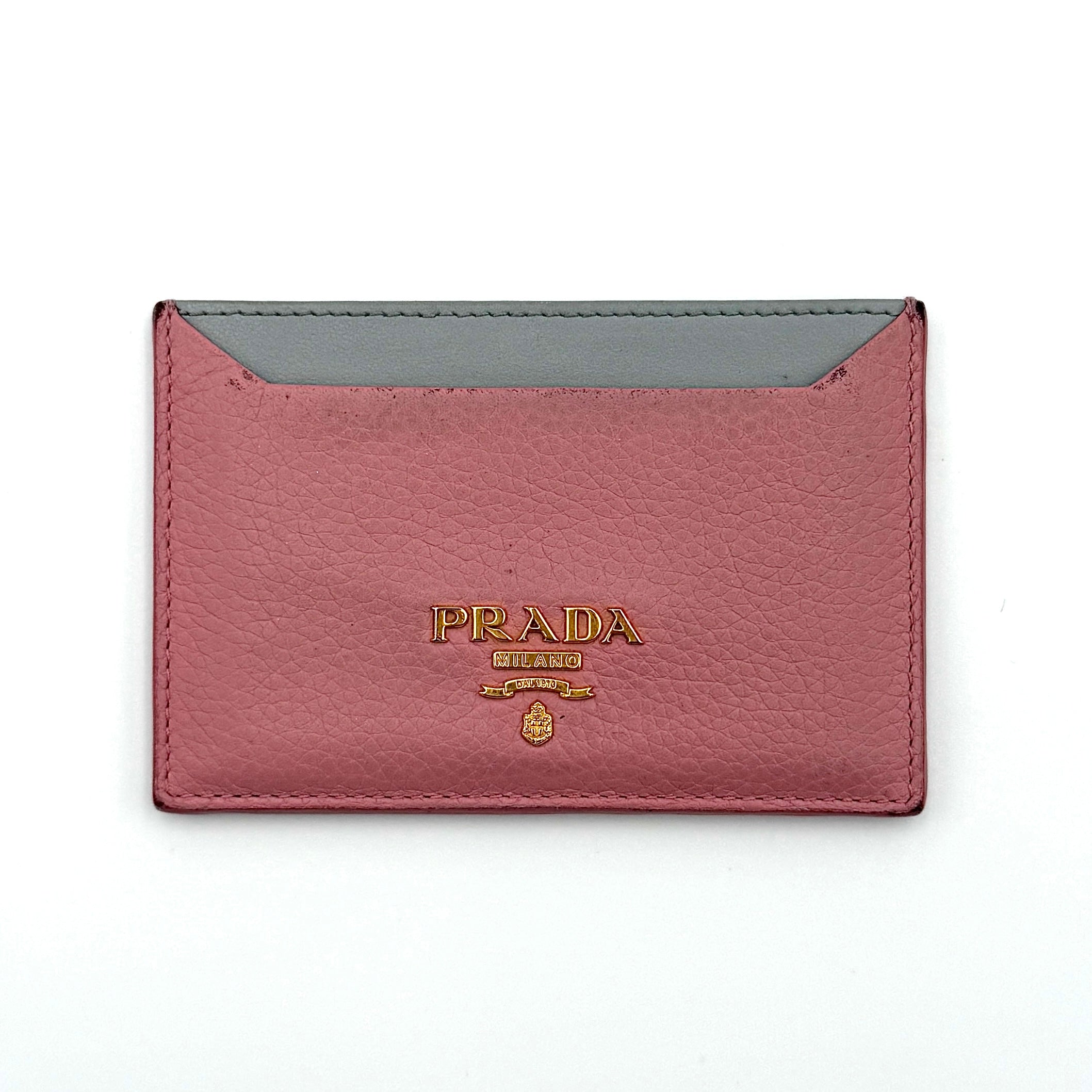Prada Daino Colour Cardholder Pink/Grey