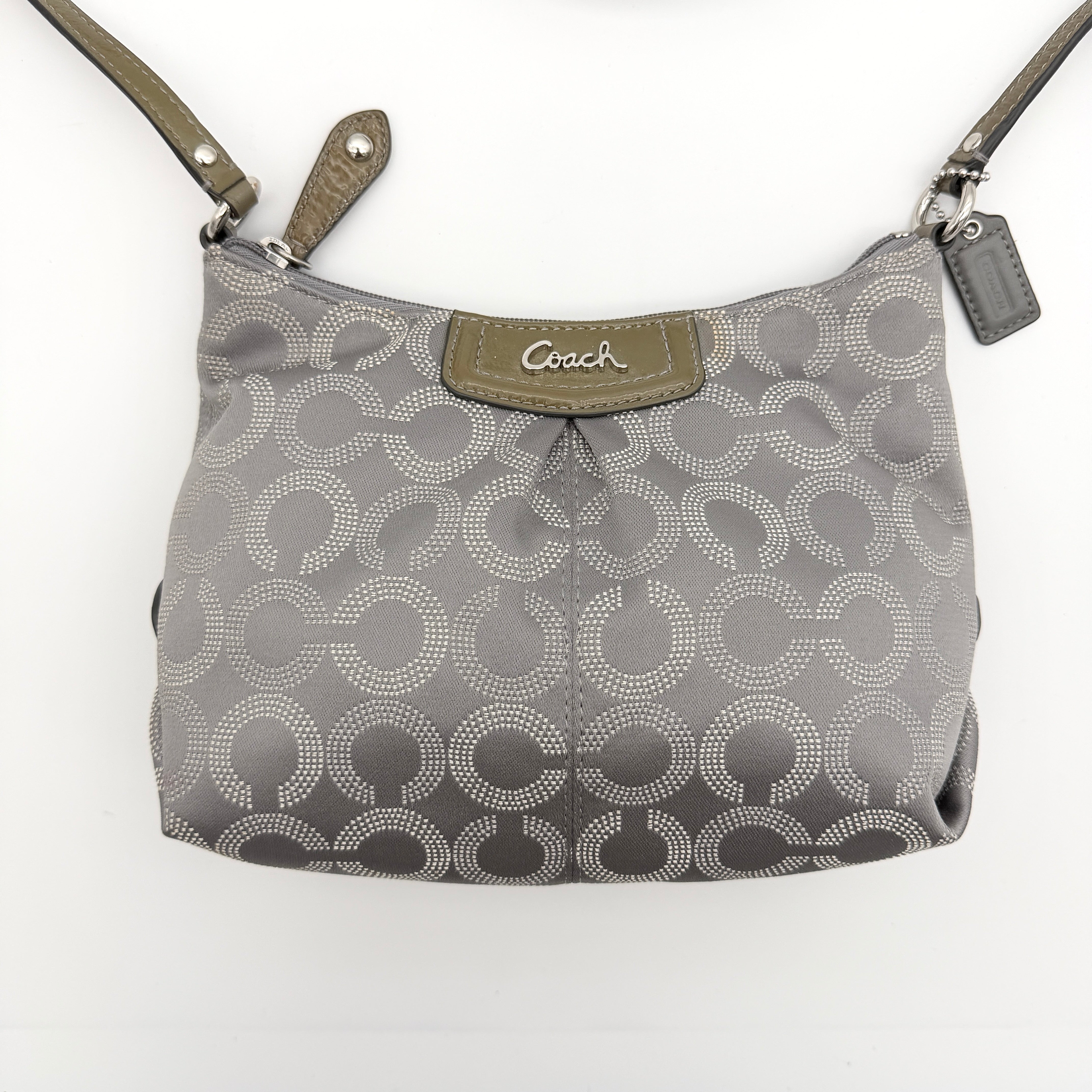 Coach Ashley Dotted Op Art Crossbody Bag Grey