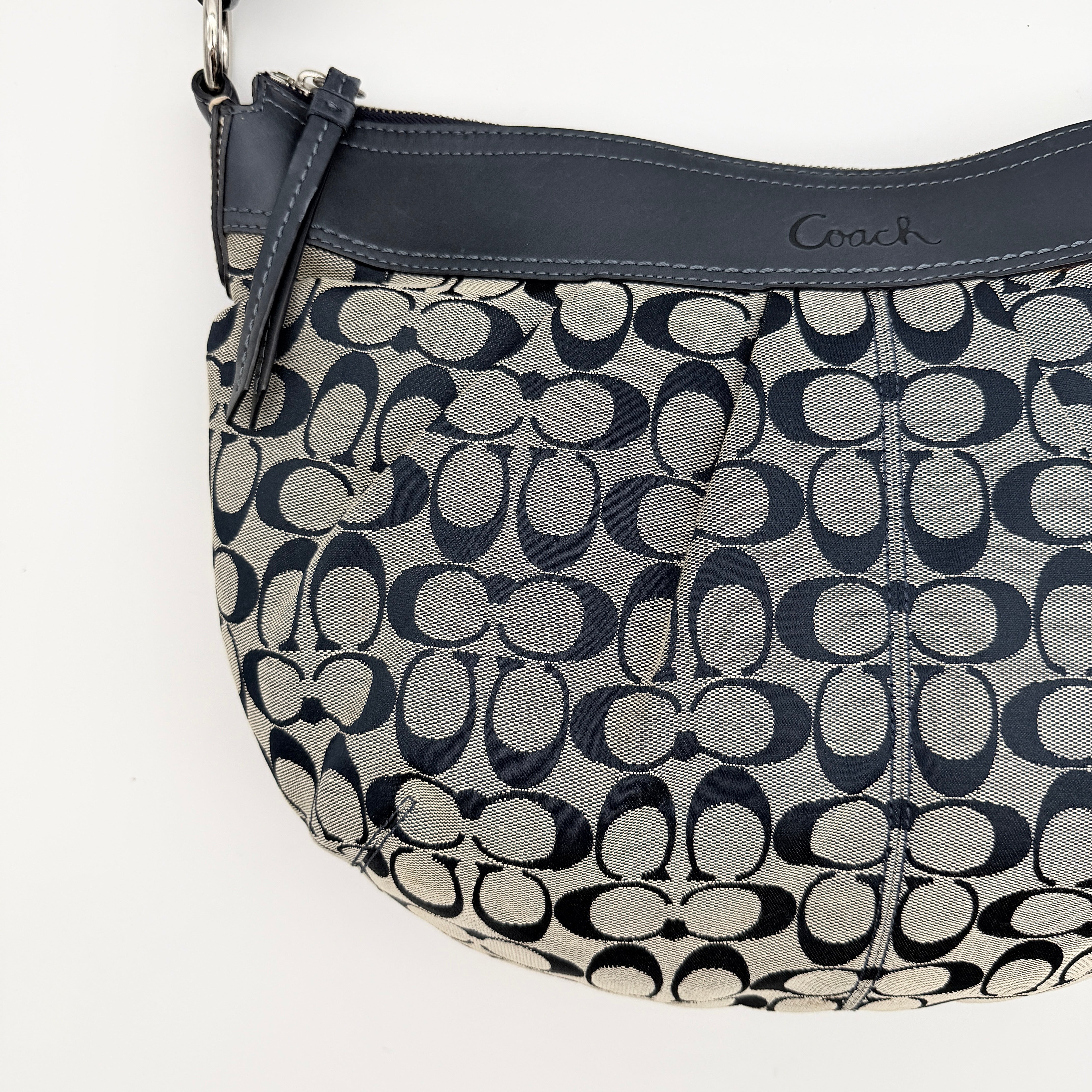 Coach Soho Pleated Hobo Shoulder Bag Black/Grey