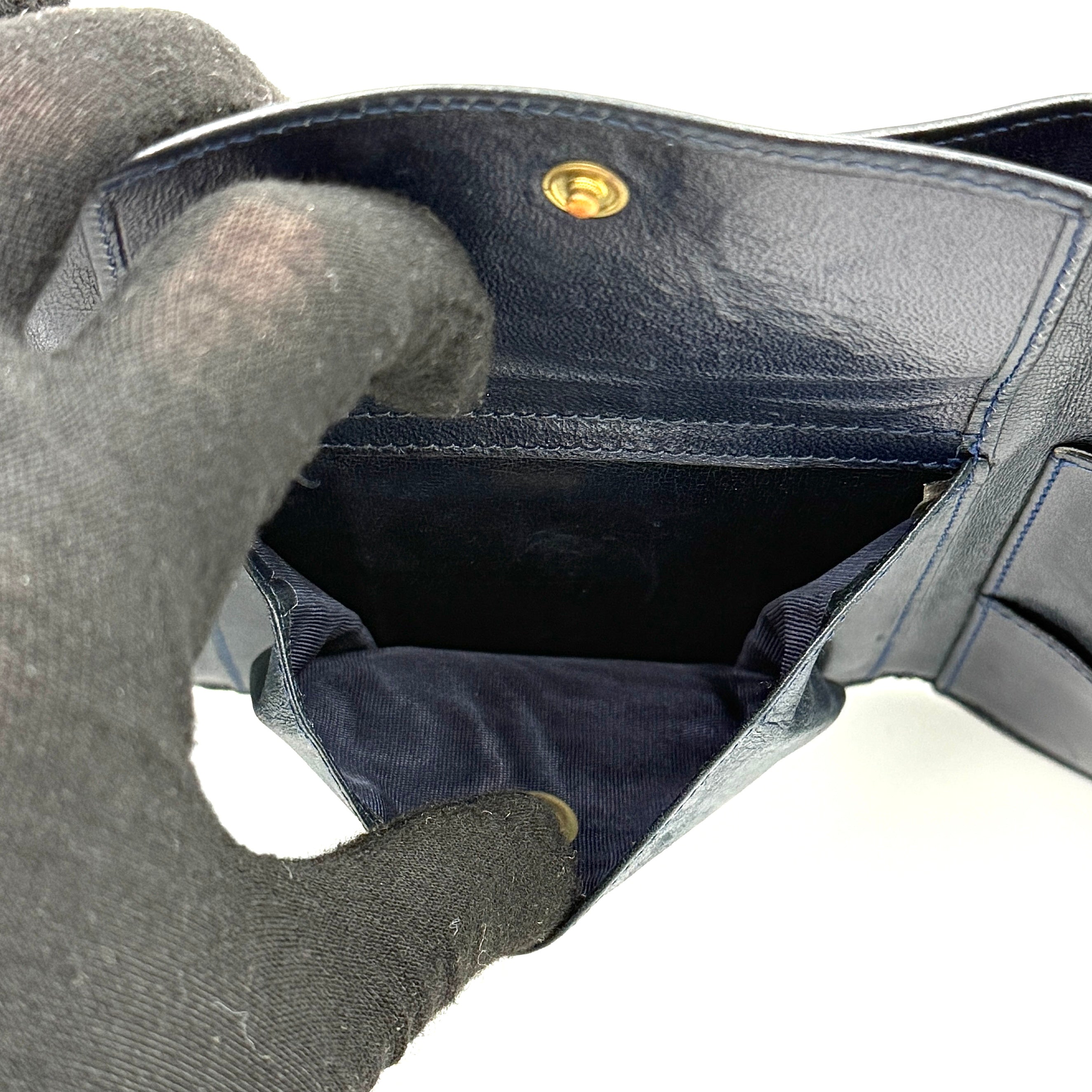 Celine C Macadam Horse Carriage Wallet Black/Grey