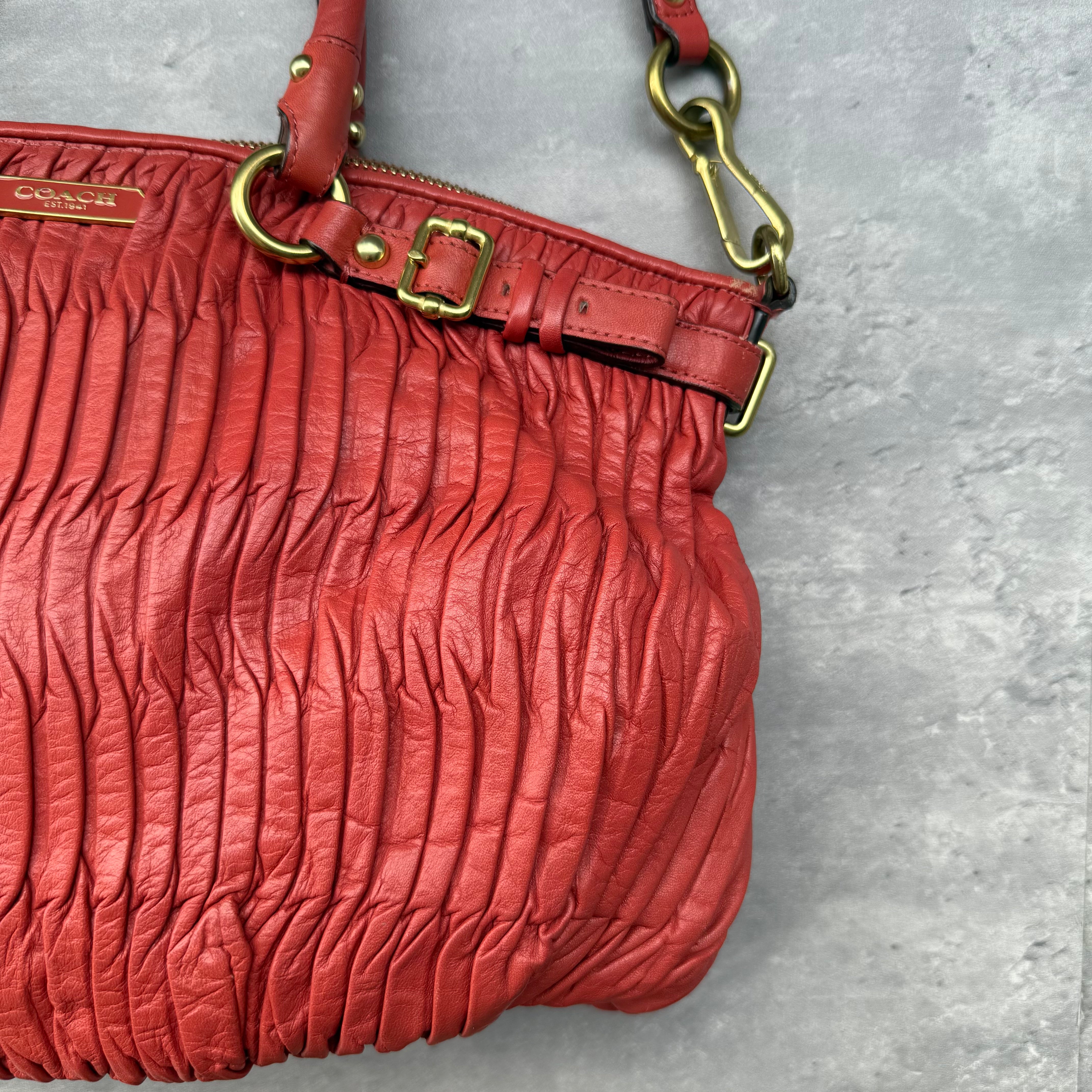 Coach 2Way Signature Madison Shoulder Bag Red