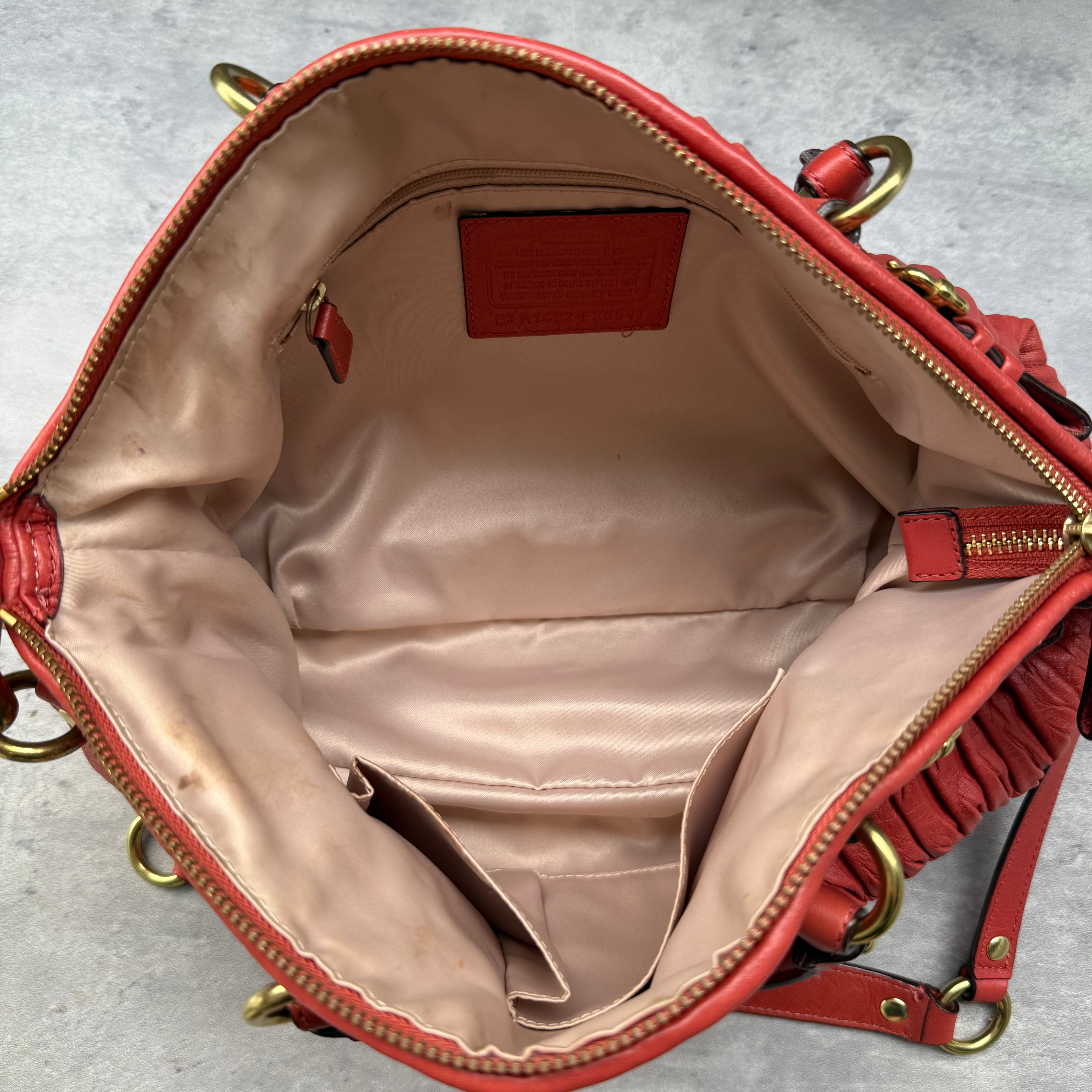 Coach 2Way Signature Madison Shoulder Bag Red