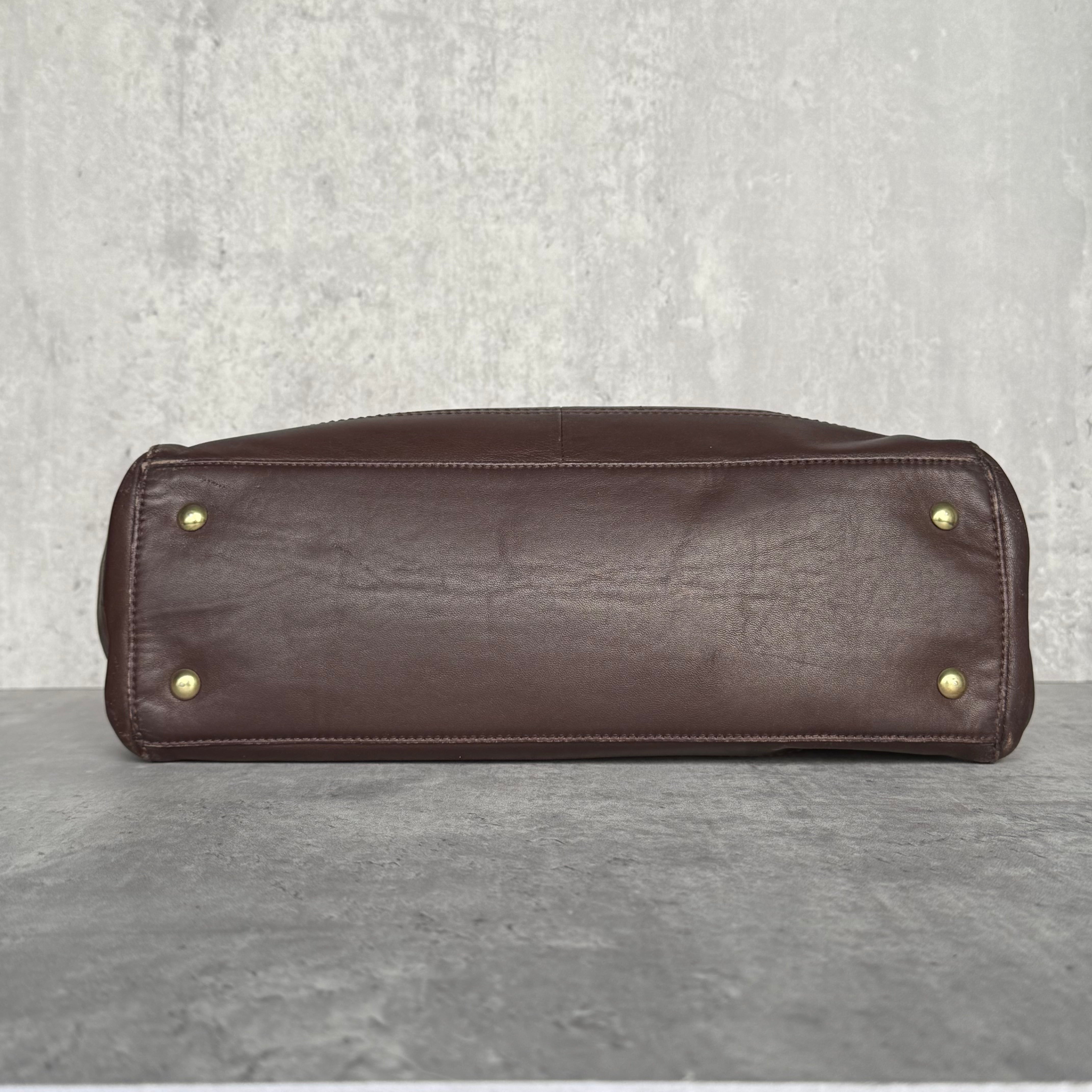 Coach Penelope Pebbled Leather Handbag Brown