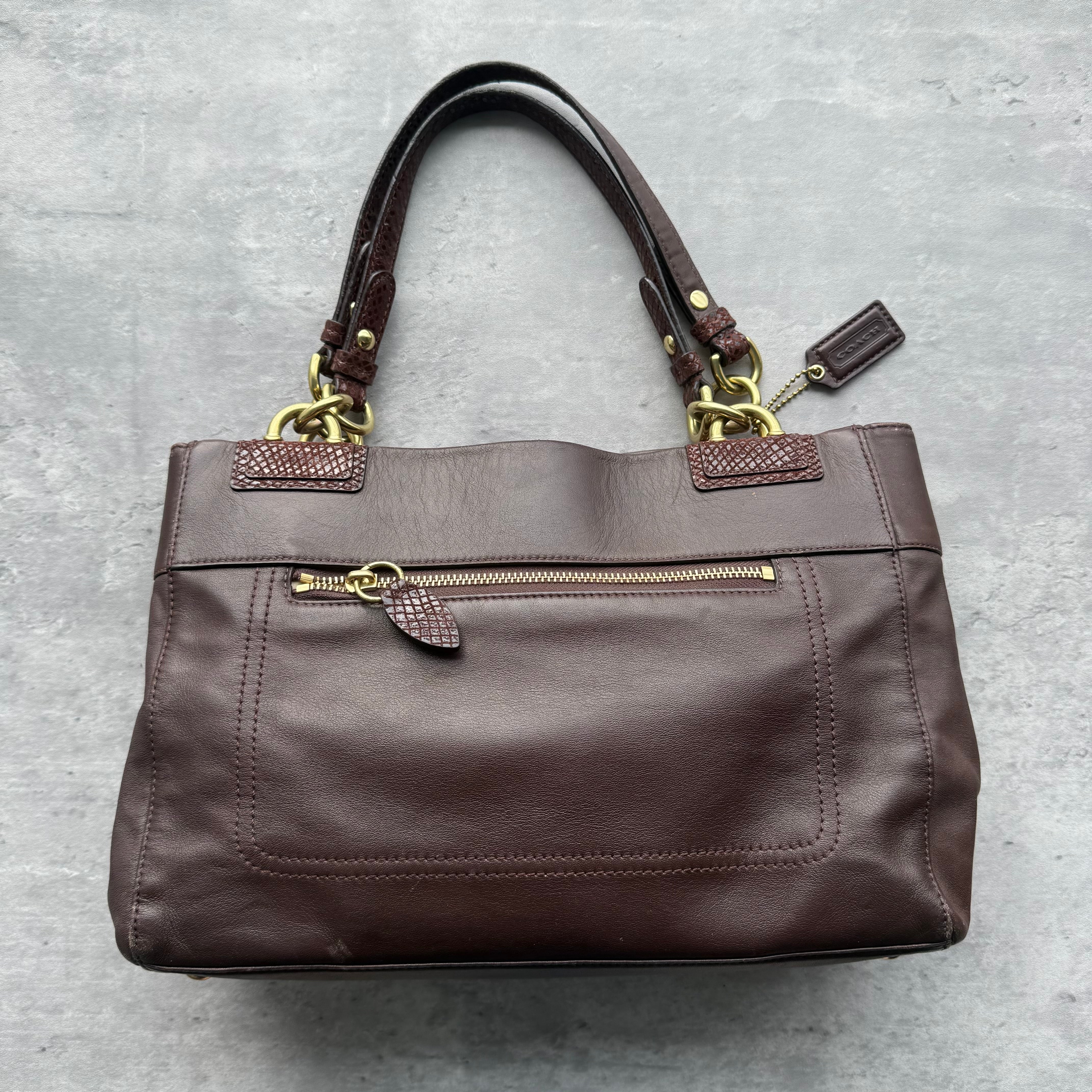 Coach Penelope Pebbled Leather Handbag Brown