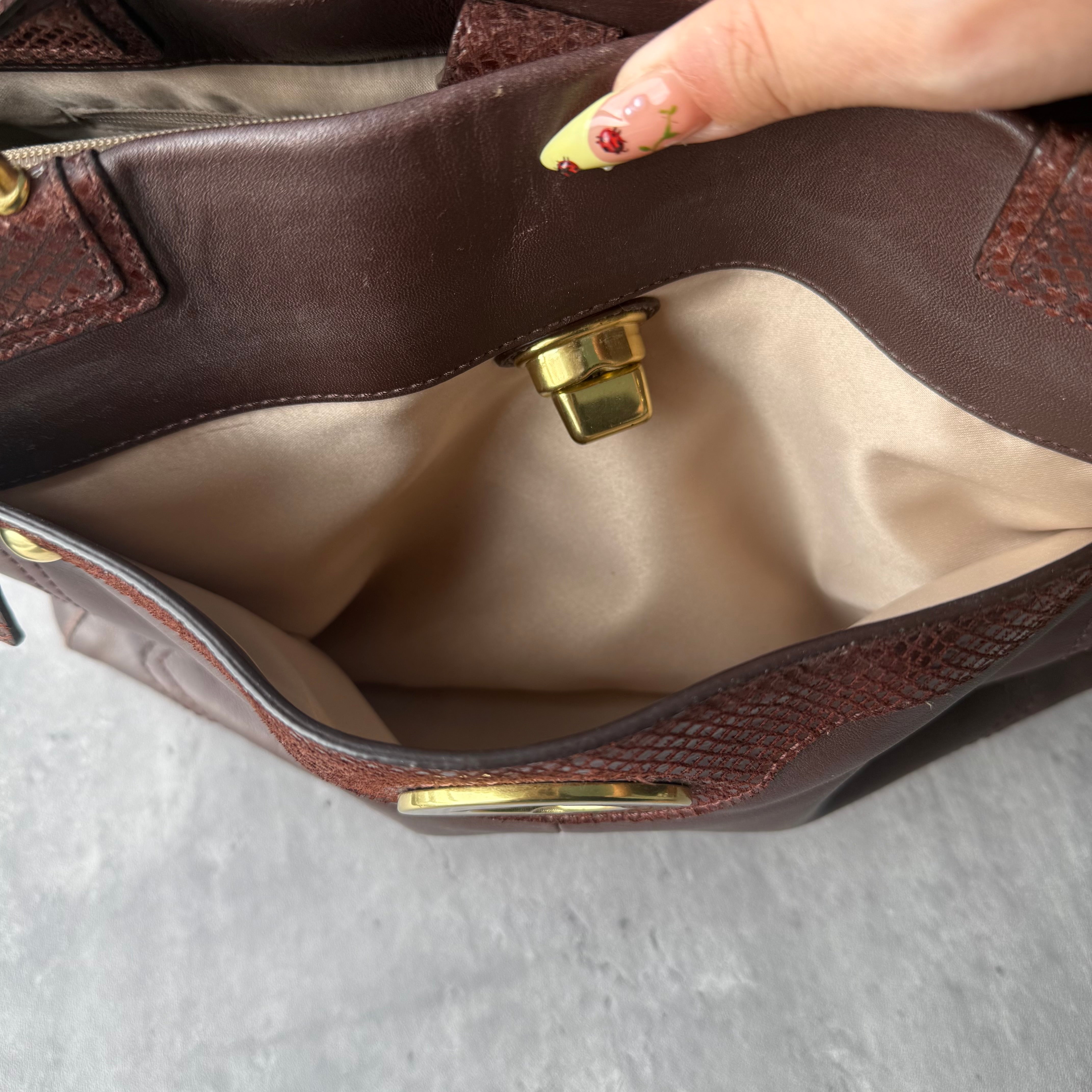 Coach Penelope Pebbled Leather Handbag Brown