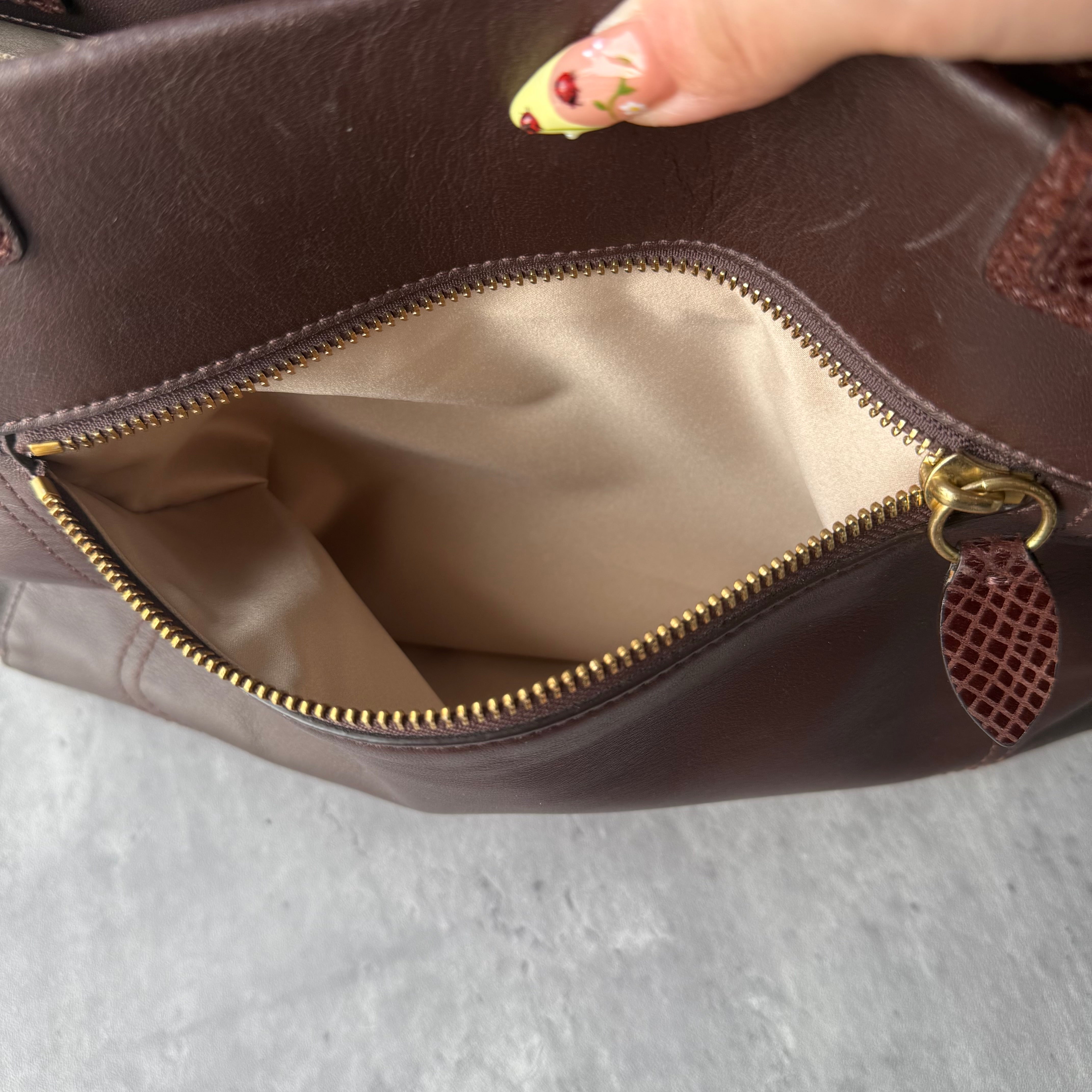 Coach Penelope Pebbled Leather Handbag Brown